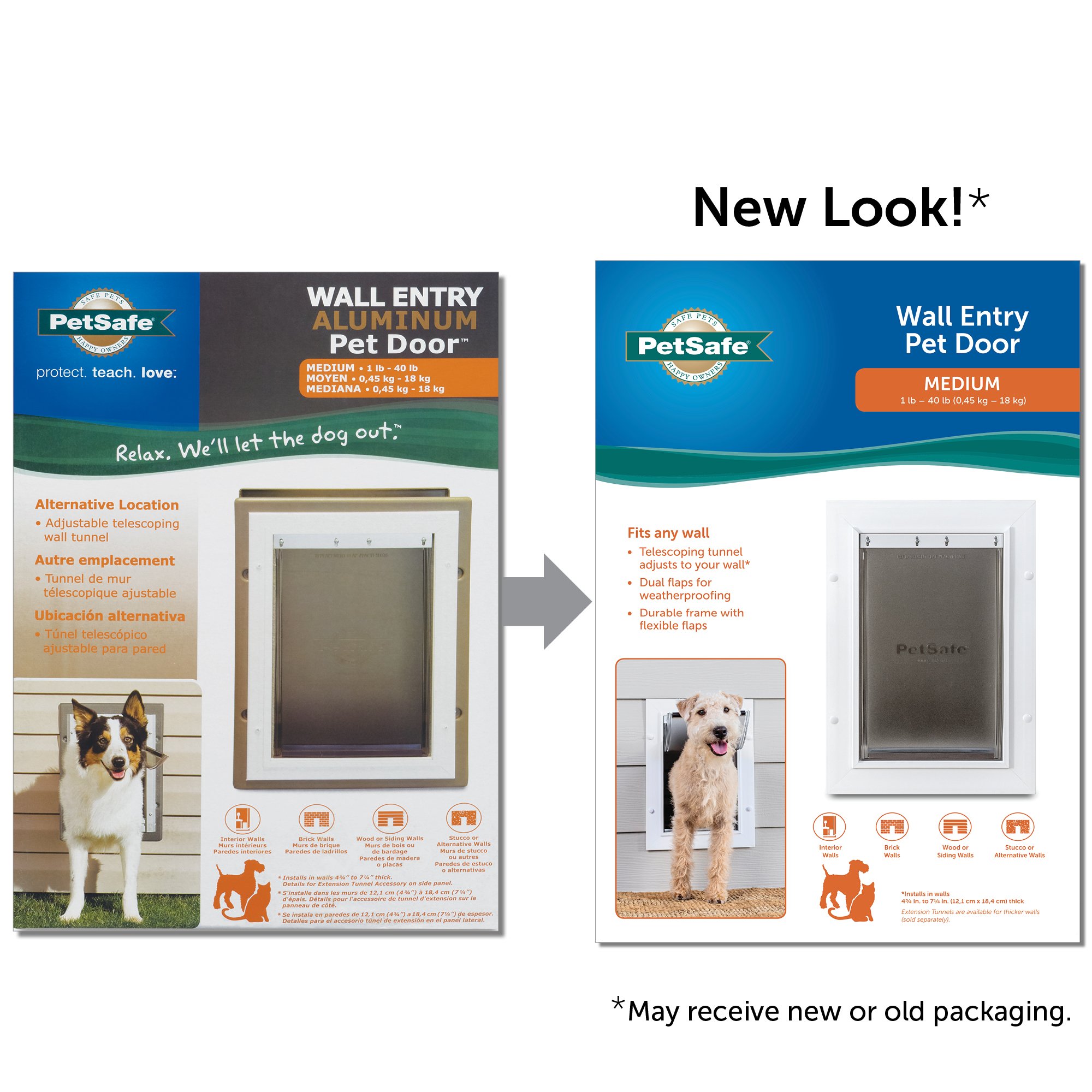 Petsafe Wall Entry Aluminium Pet Door 8 L X 13 W X 18 H Petco