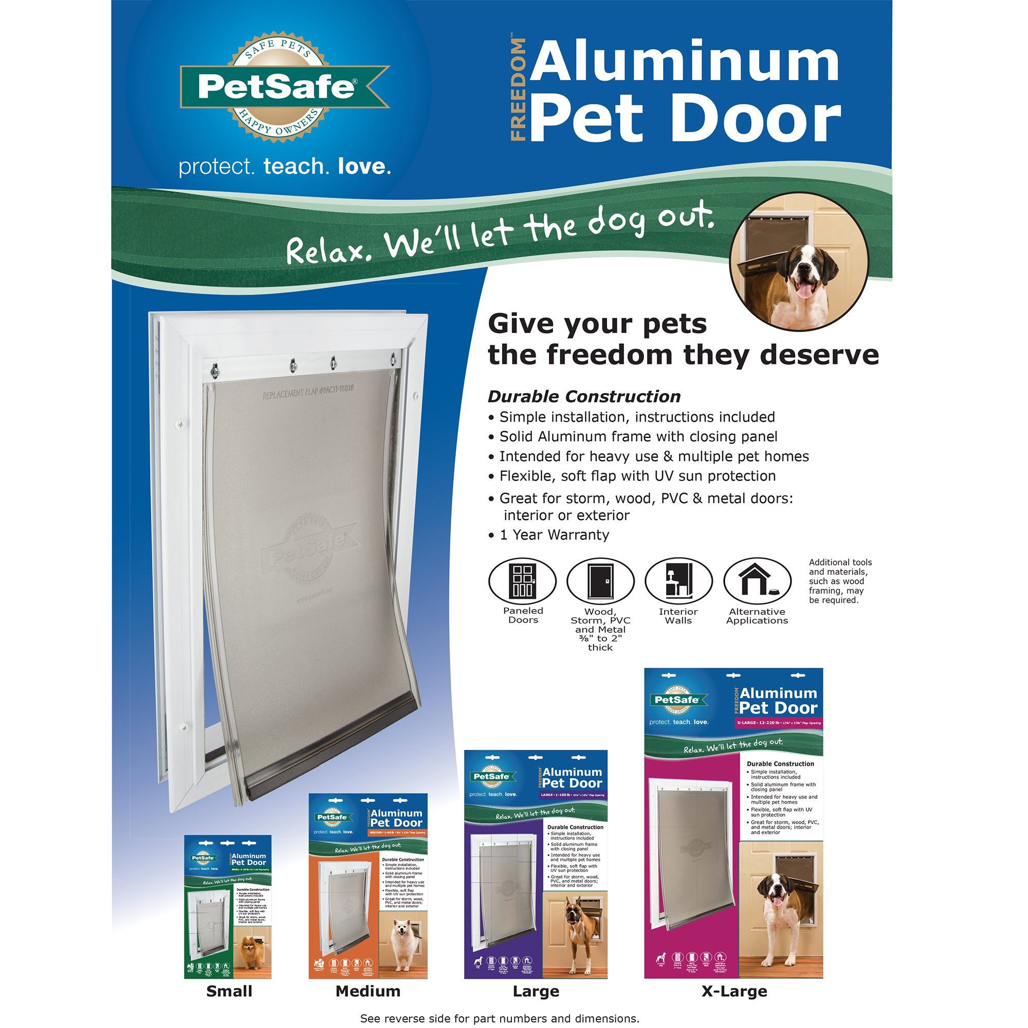 Petsafe Aluminum Freedom Pet Door Small Petco
