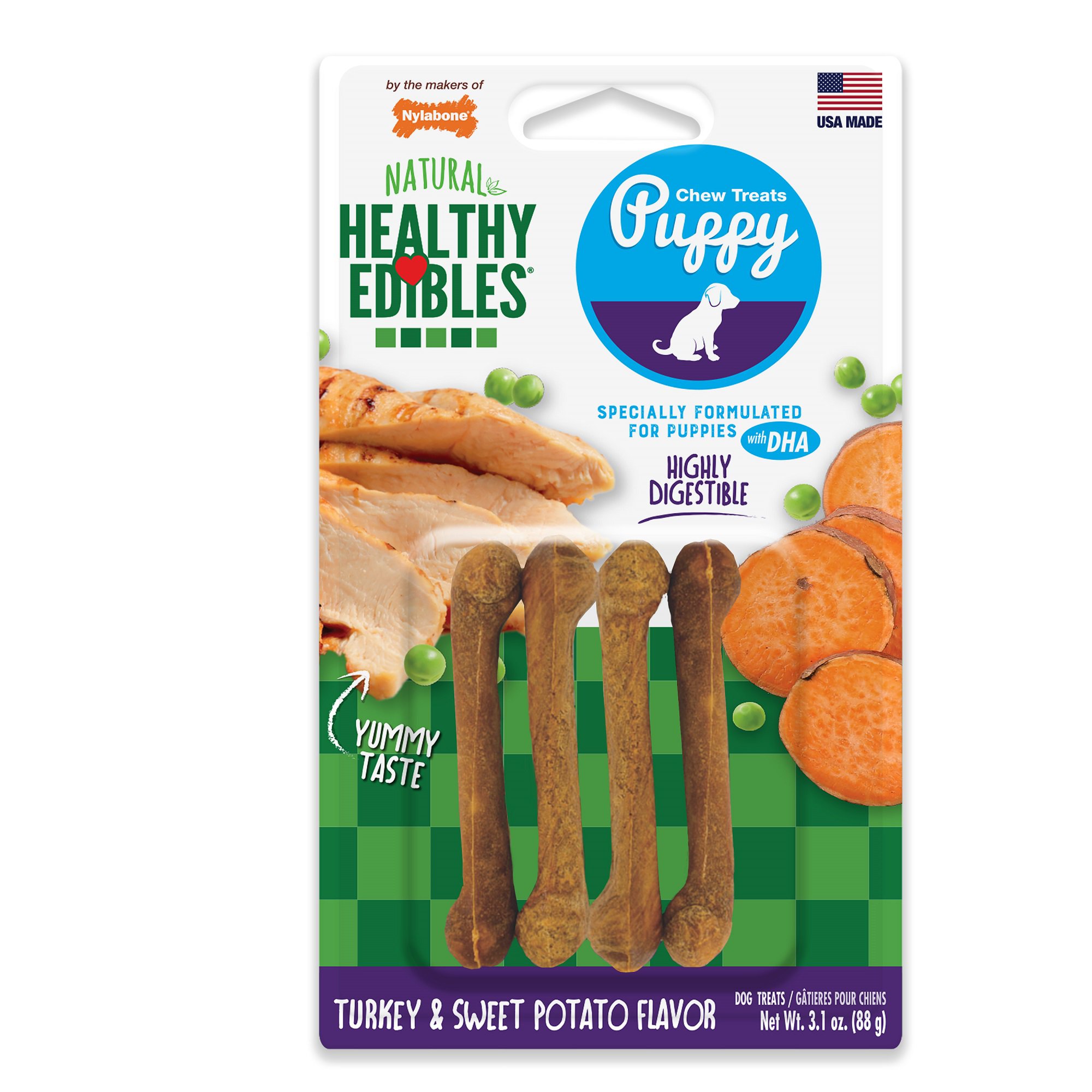 Nylabone Healthy Edibles Turkey & Sweet Potato Puppy Chews