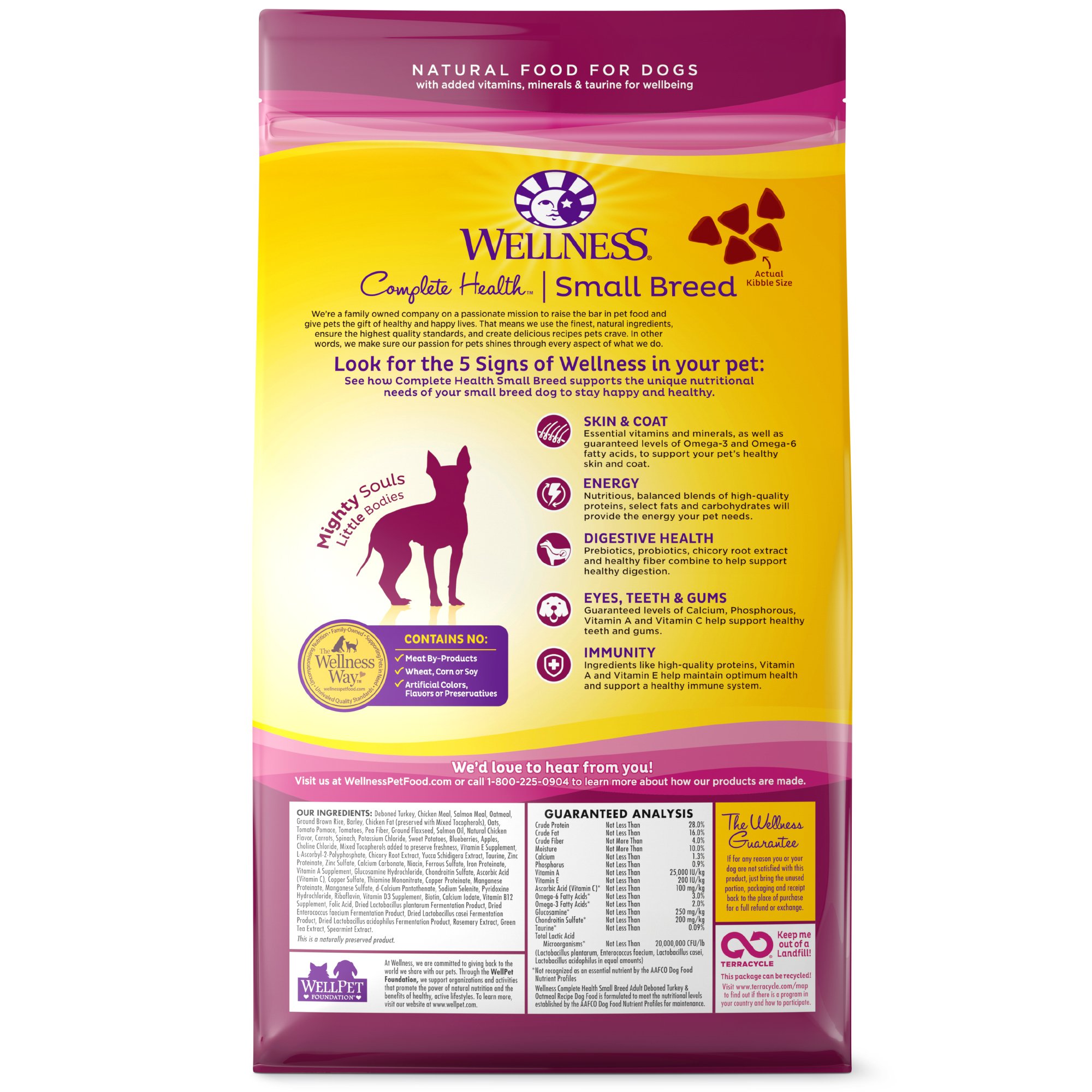 wellness small breed complete health adult turkey & oatmeal recipe dry dog food