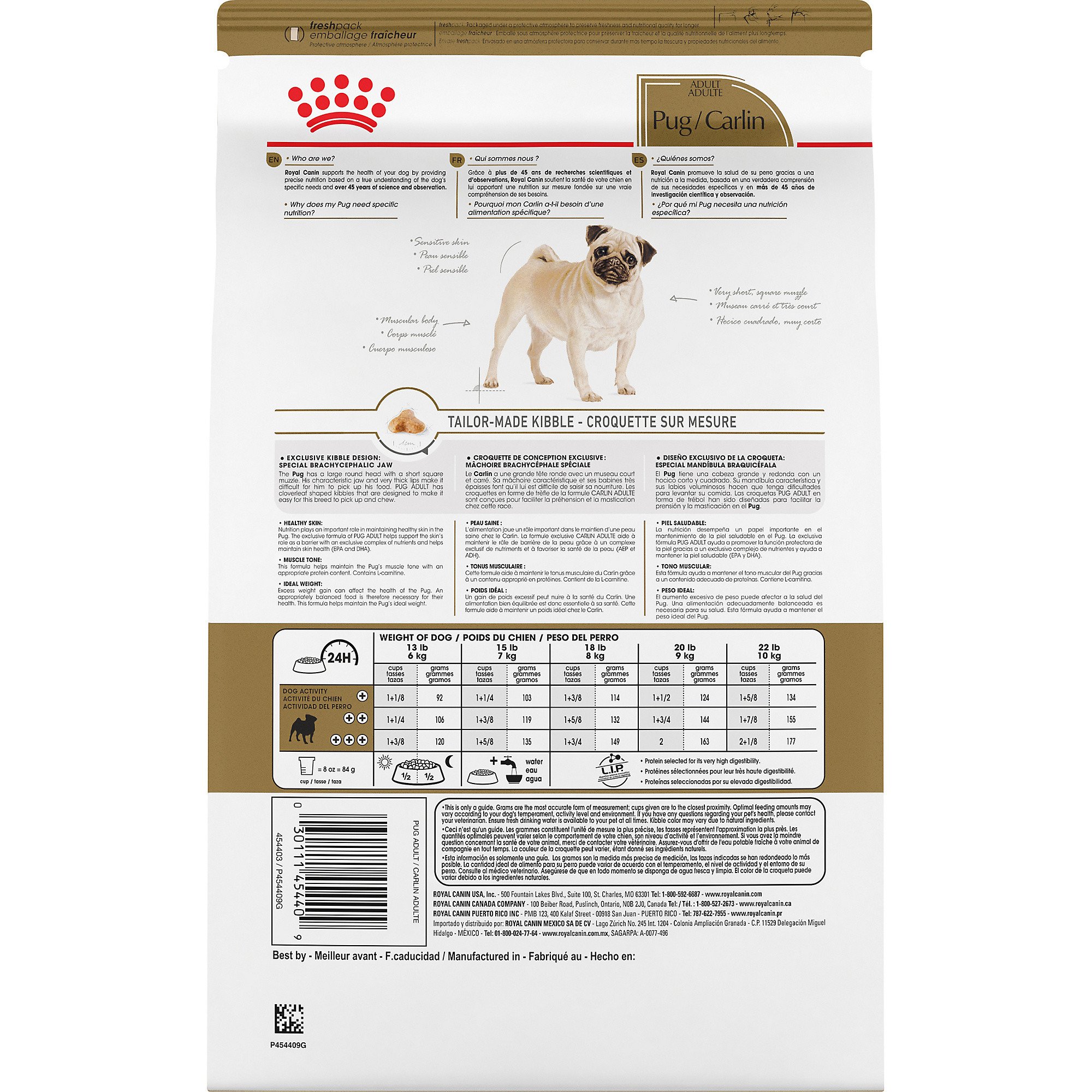Royal Canin Breed Health Nutrition Pug Adult Dry Dog Food 10 Lbs