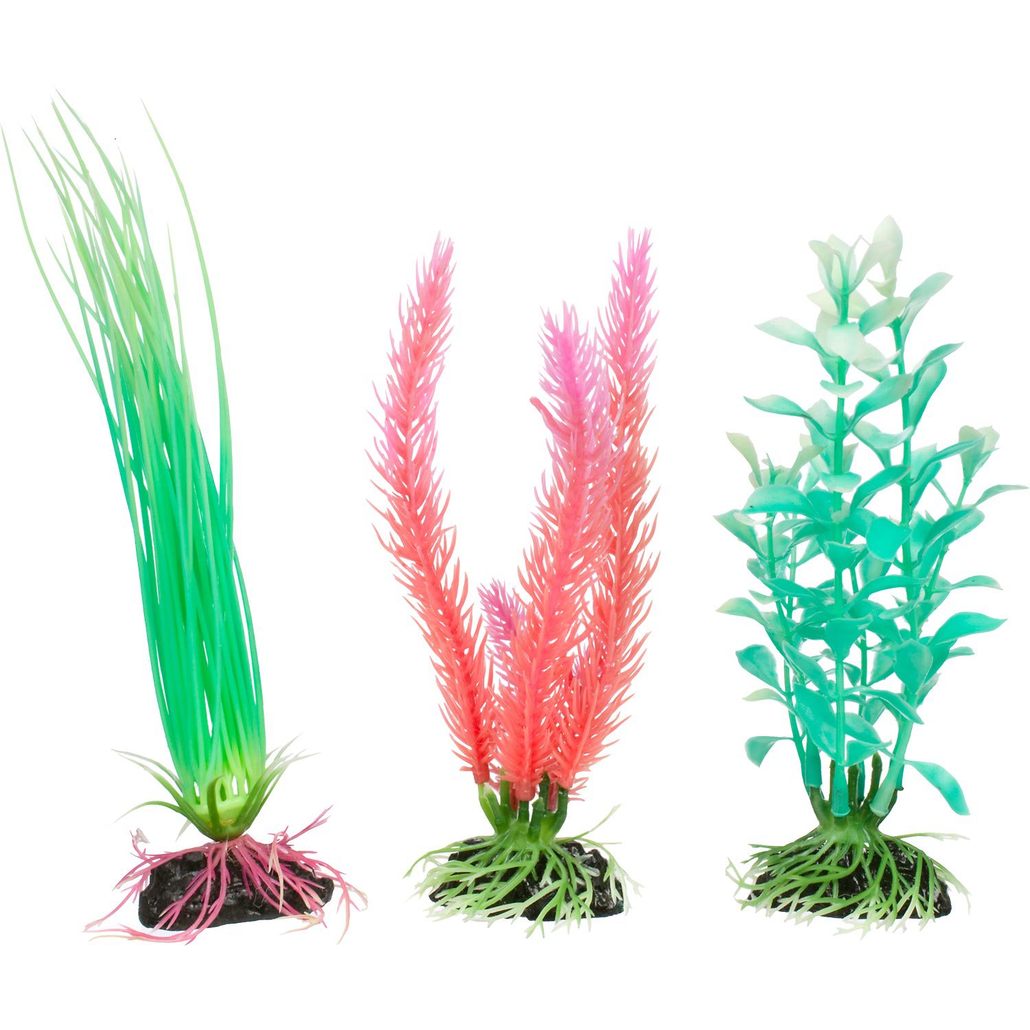 Imagitarium Glow In The Dark Variety Pack Plastic Aquarium Plants