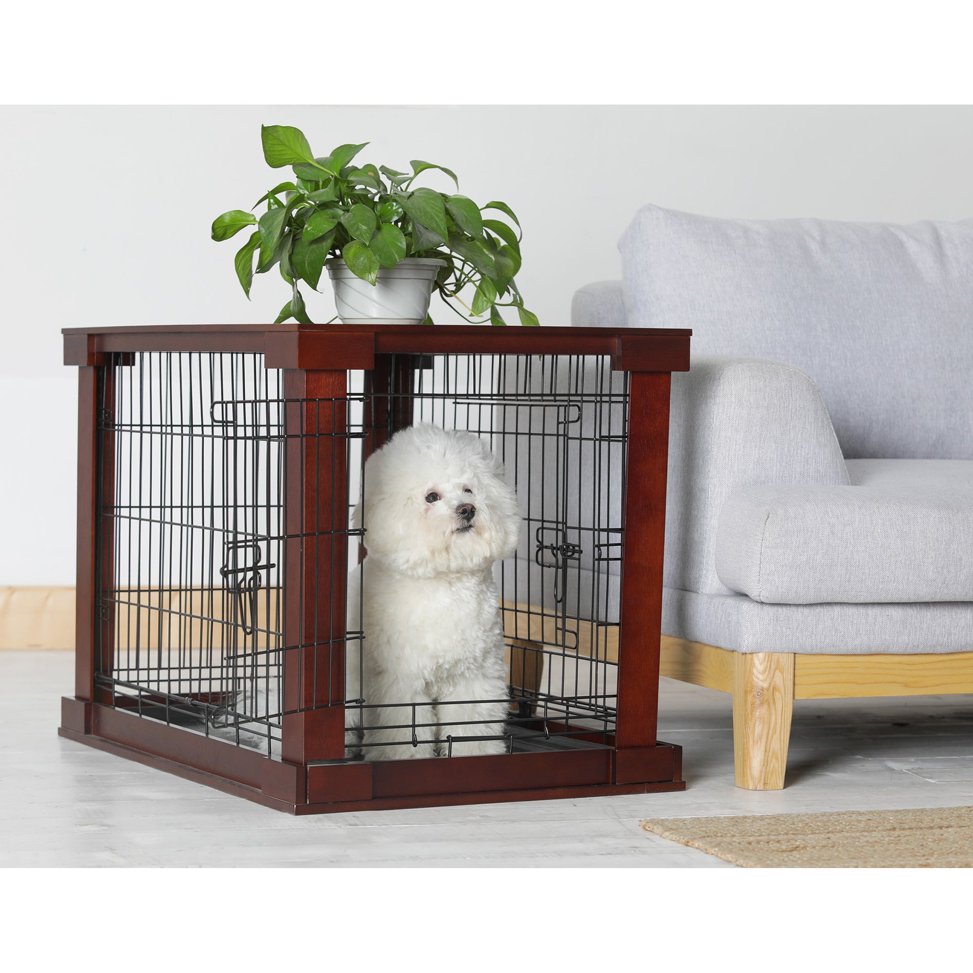 Zoovilla Dog Crate With Wooden Cover 28 L X 42 W X 30 H Petco