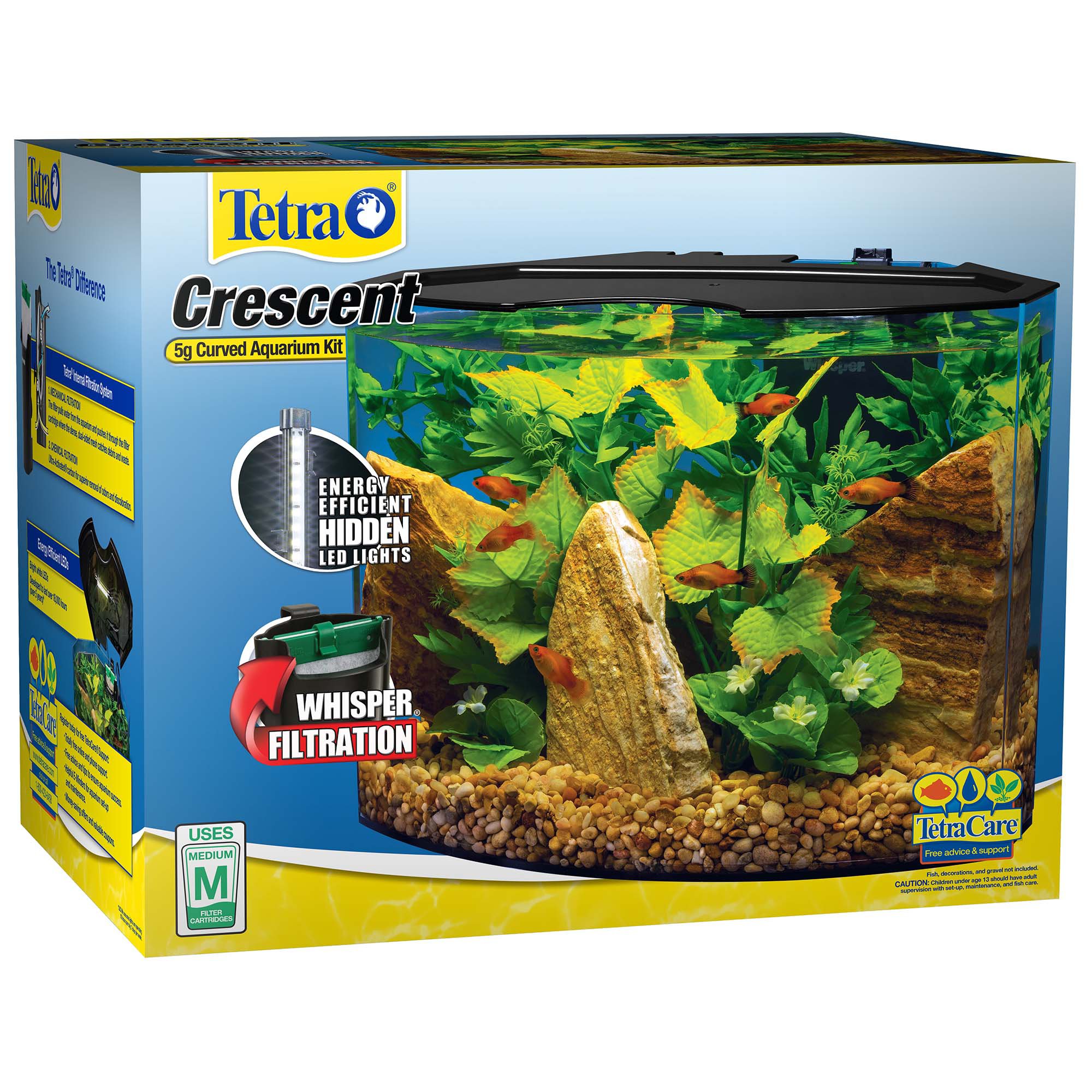 Tetra Curved-Front Tank With LEDs Crescent Aquarium Kit - 1397958 Center 1?$PDP Thumbnail$