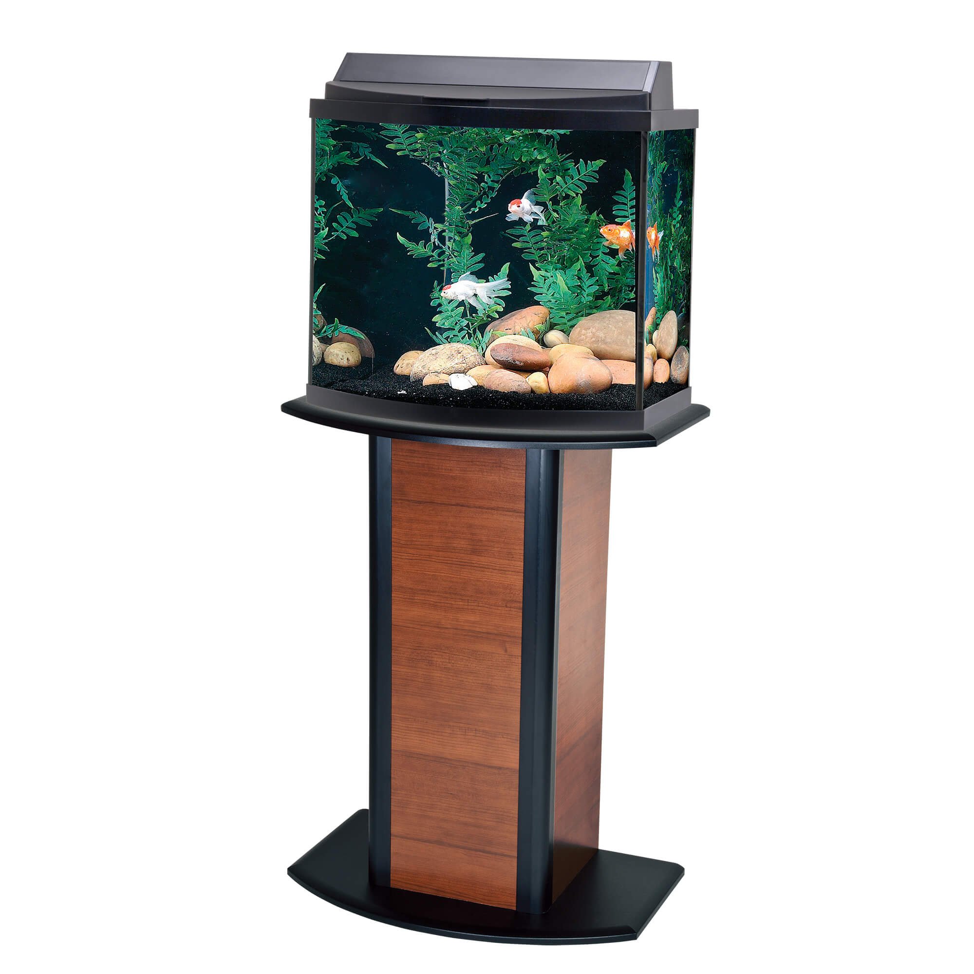 Aqueon Cherry Bow Front Aquarium Stand Petco