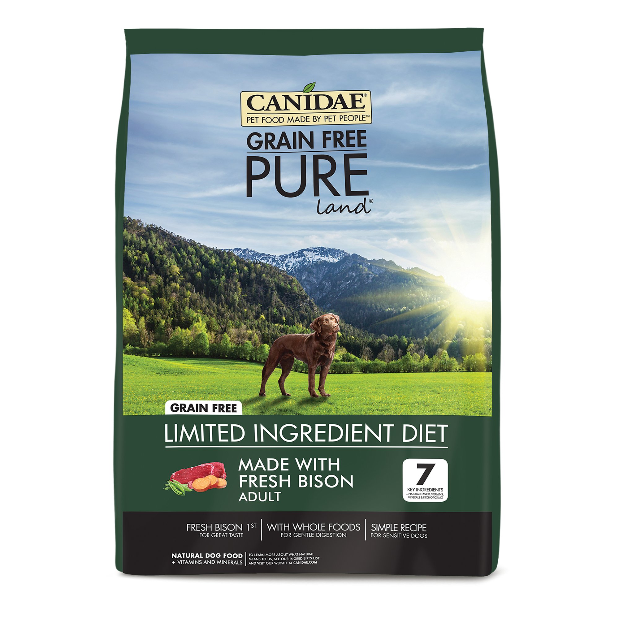 CANIDAE Grain Free PURE Land Adult Fresh Bison Dry Dog Food