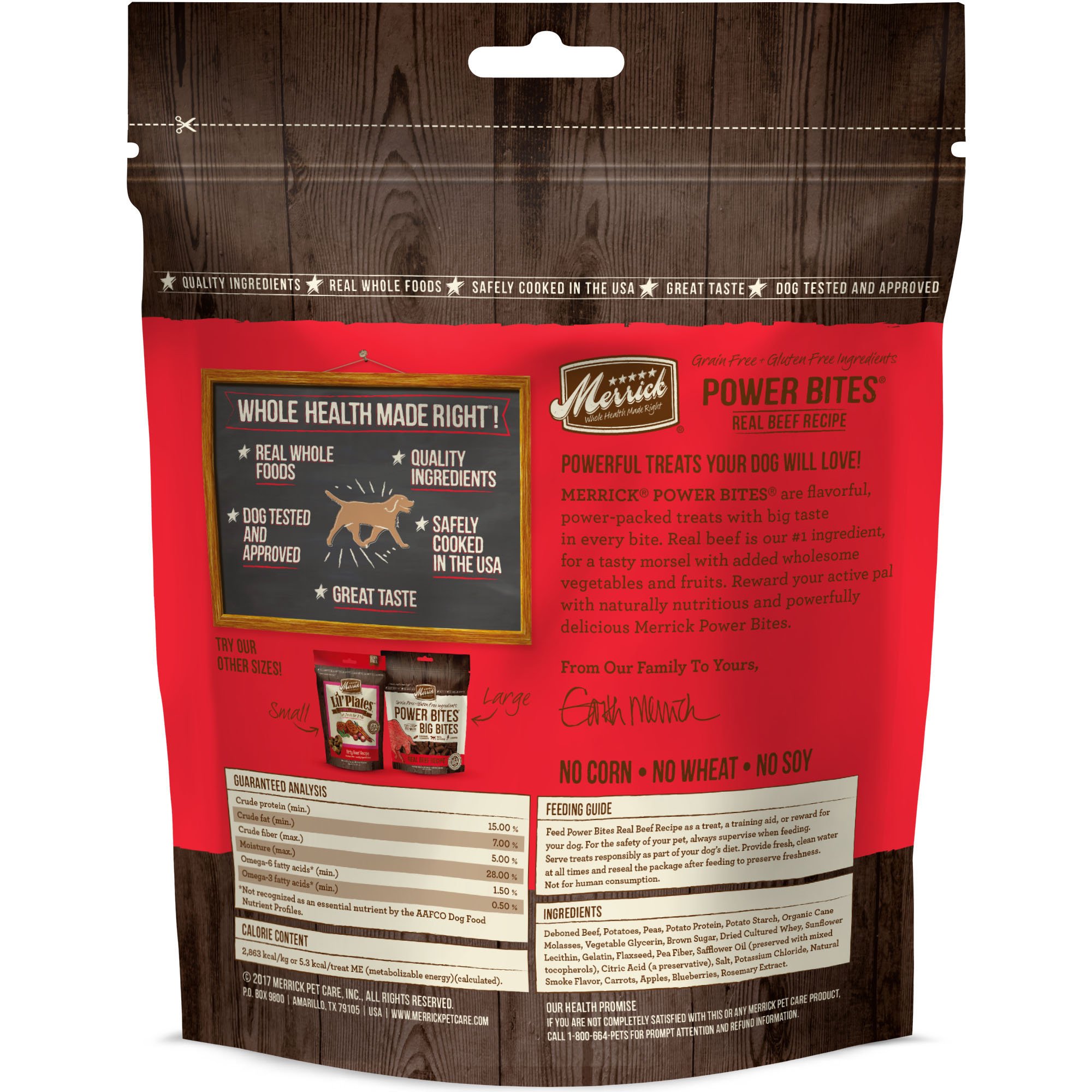 Merrick Power Bites Real Beef Dog Treats 6 Oz - 