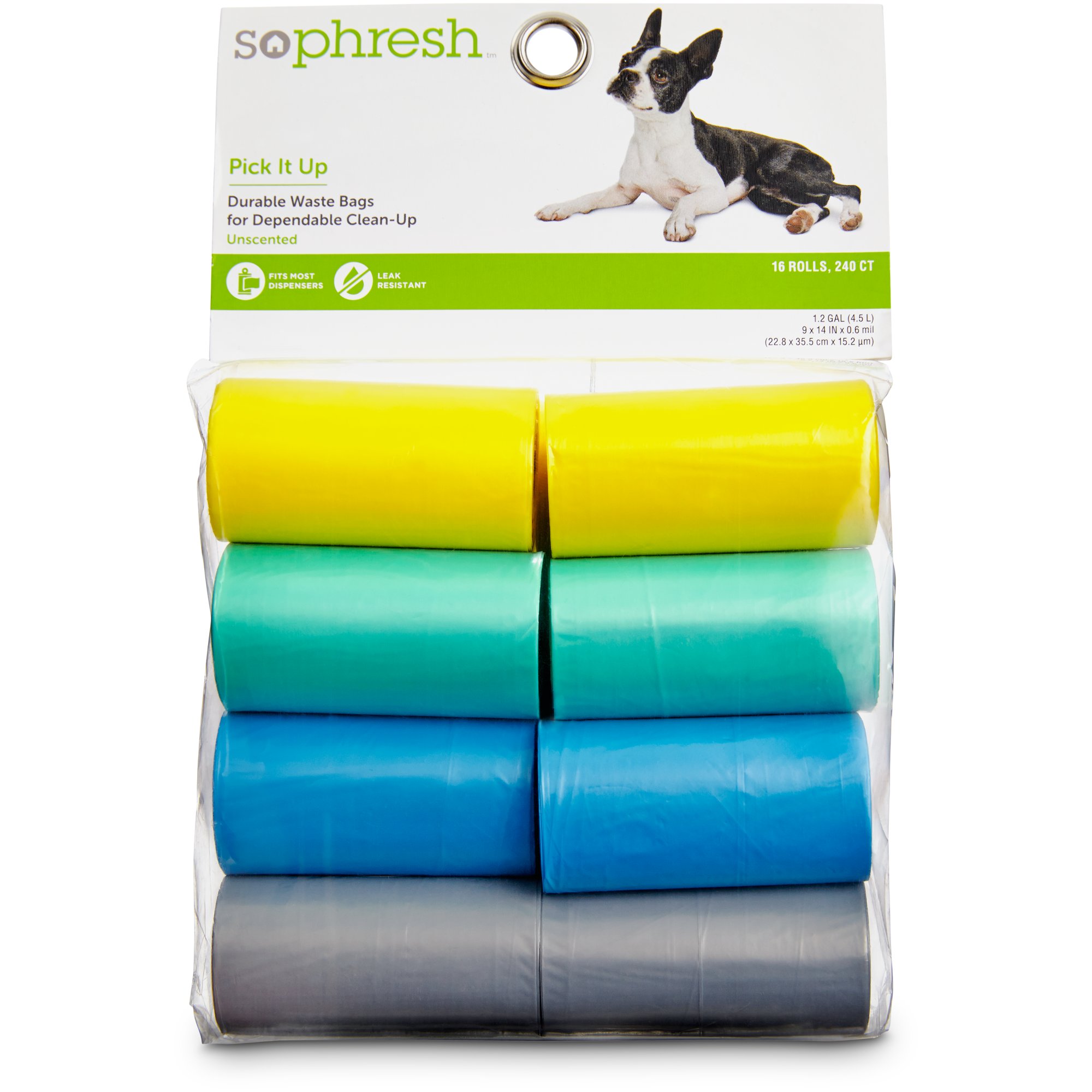 UPC 800443969465 So Phresh Pick It Up Dog Waste Bags, Teal/Yellow, 240 count ()