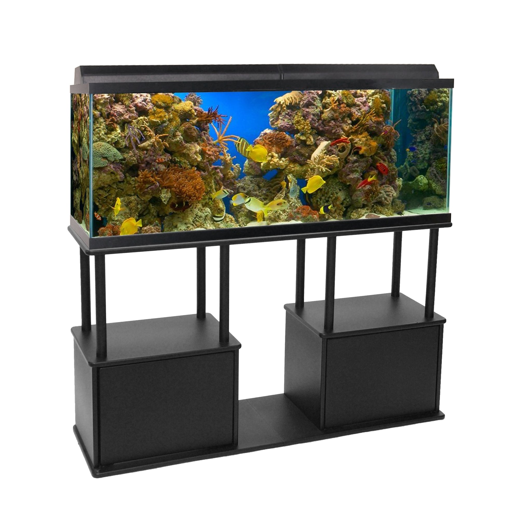 Aquatic Fundamentals Black Aquarium Stand With Shelf For 55