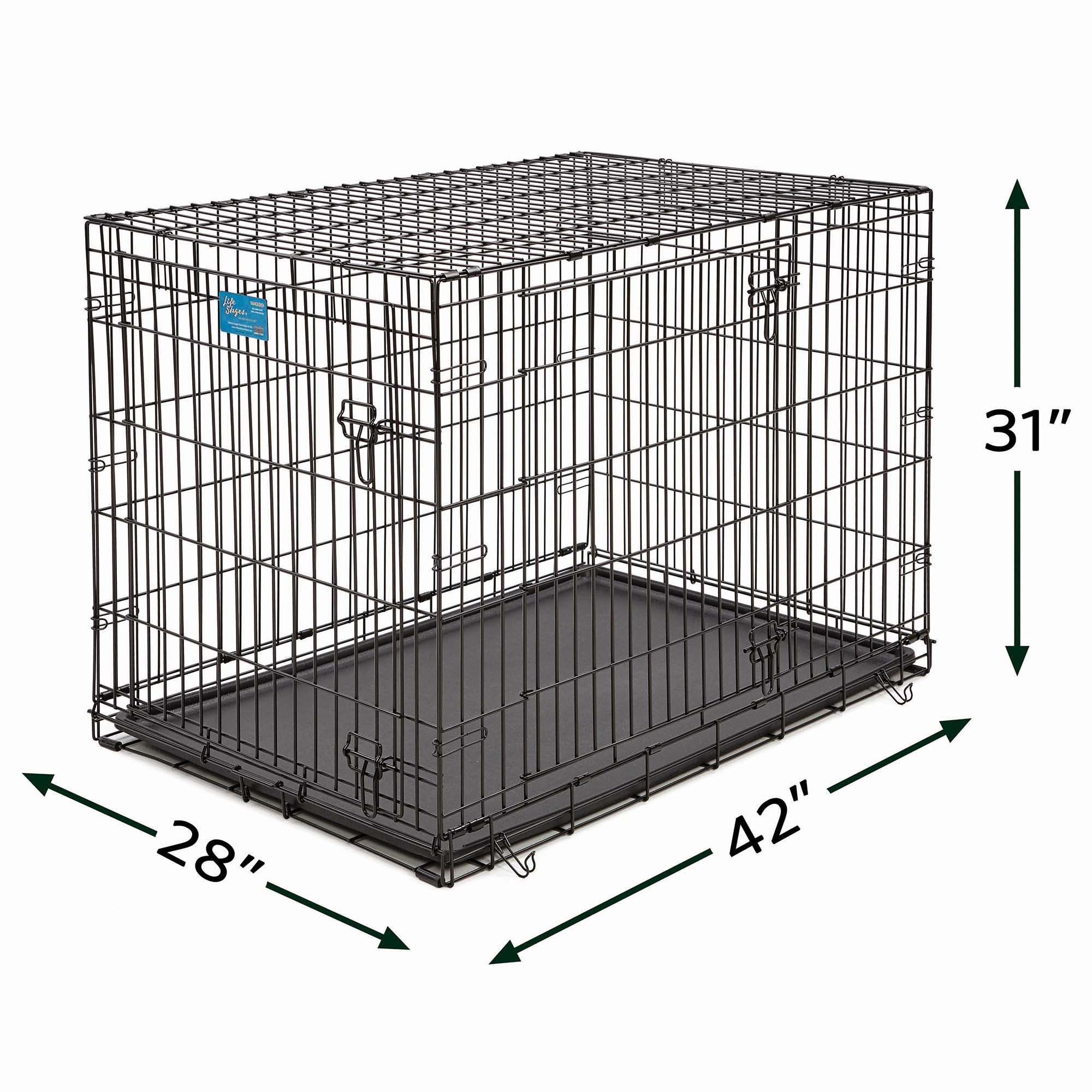 Midwest Lifestages Double Door Fold Carry Crate 42 L X 28 W X