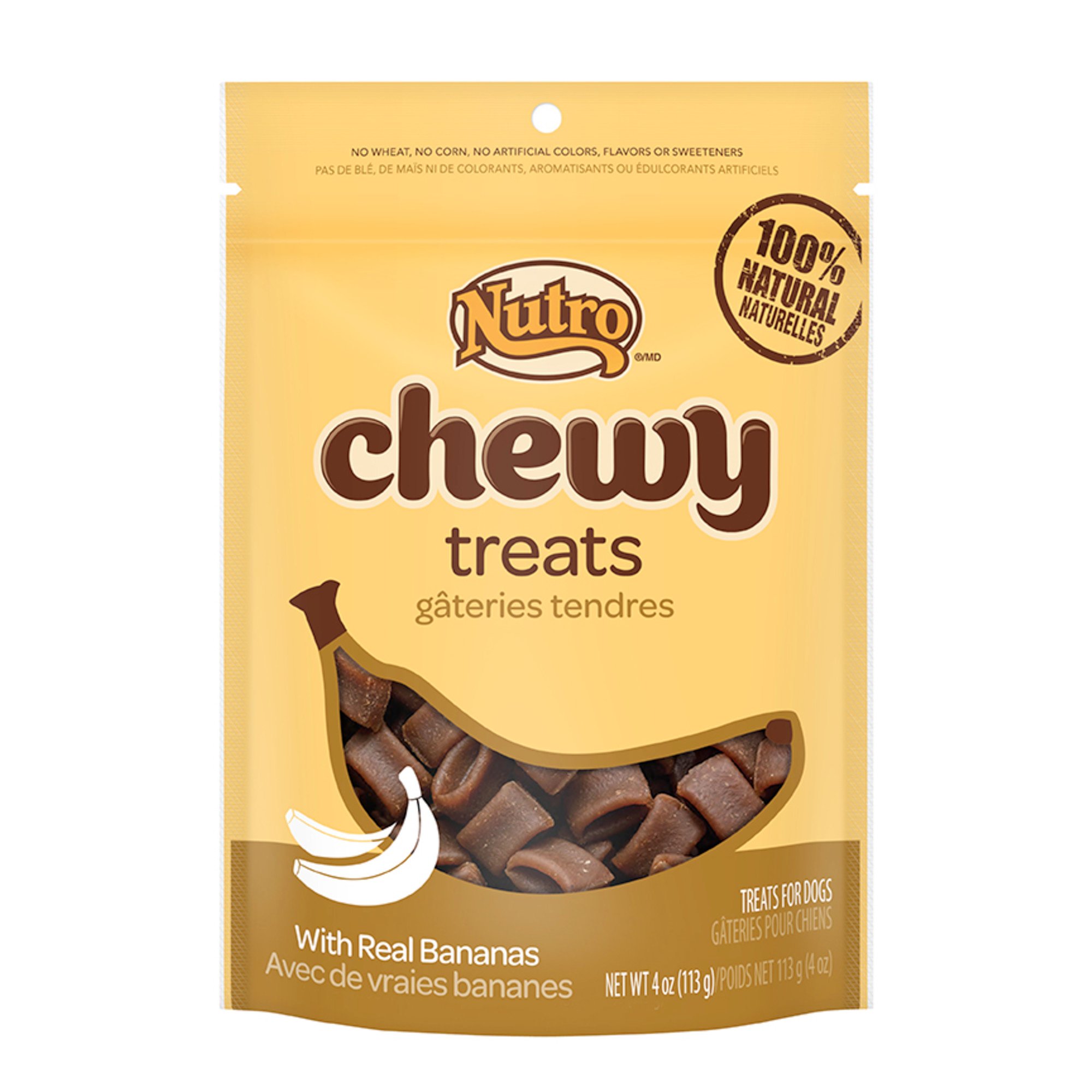 UPC 079105113465 product image for Nutro Chewy Dog Treats with Real Bananas, 4 oz. () | upcitemdb.com