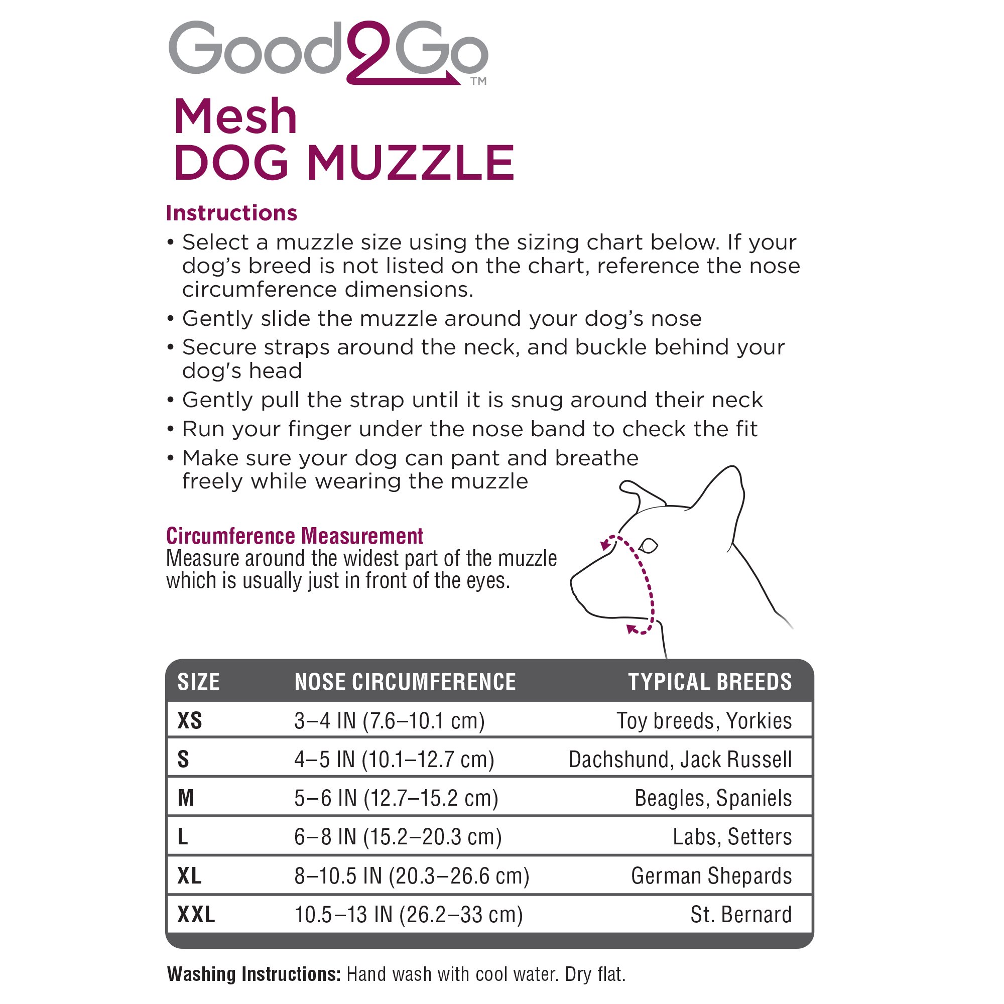 good2go mesh dog muzzle