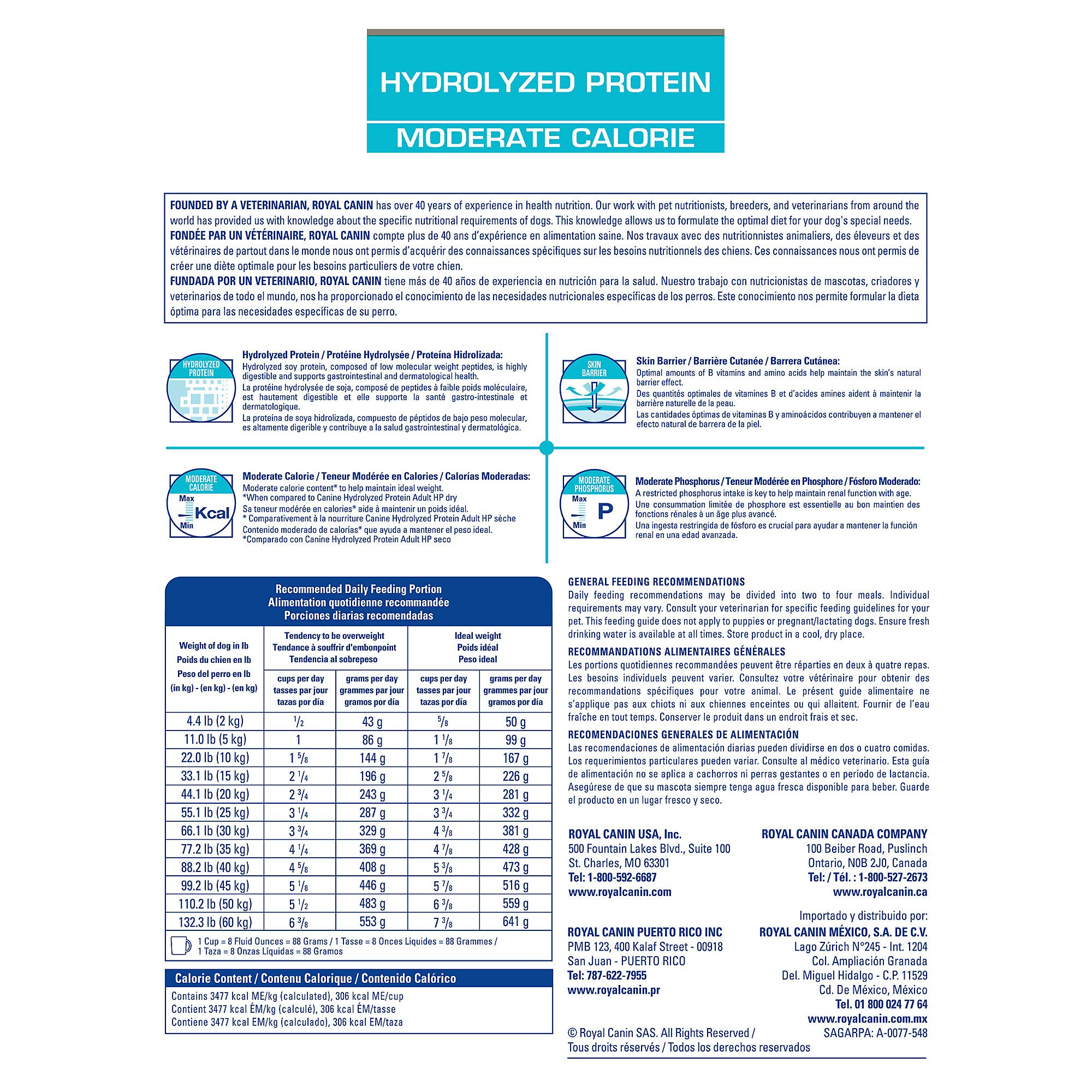 hydrolyzed protein moderate calorie