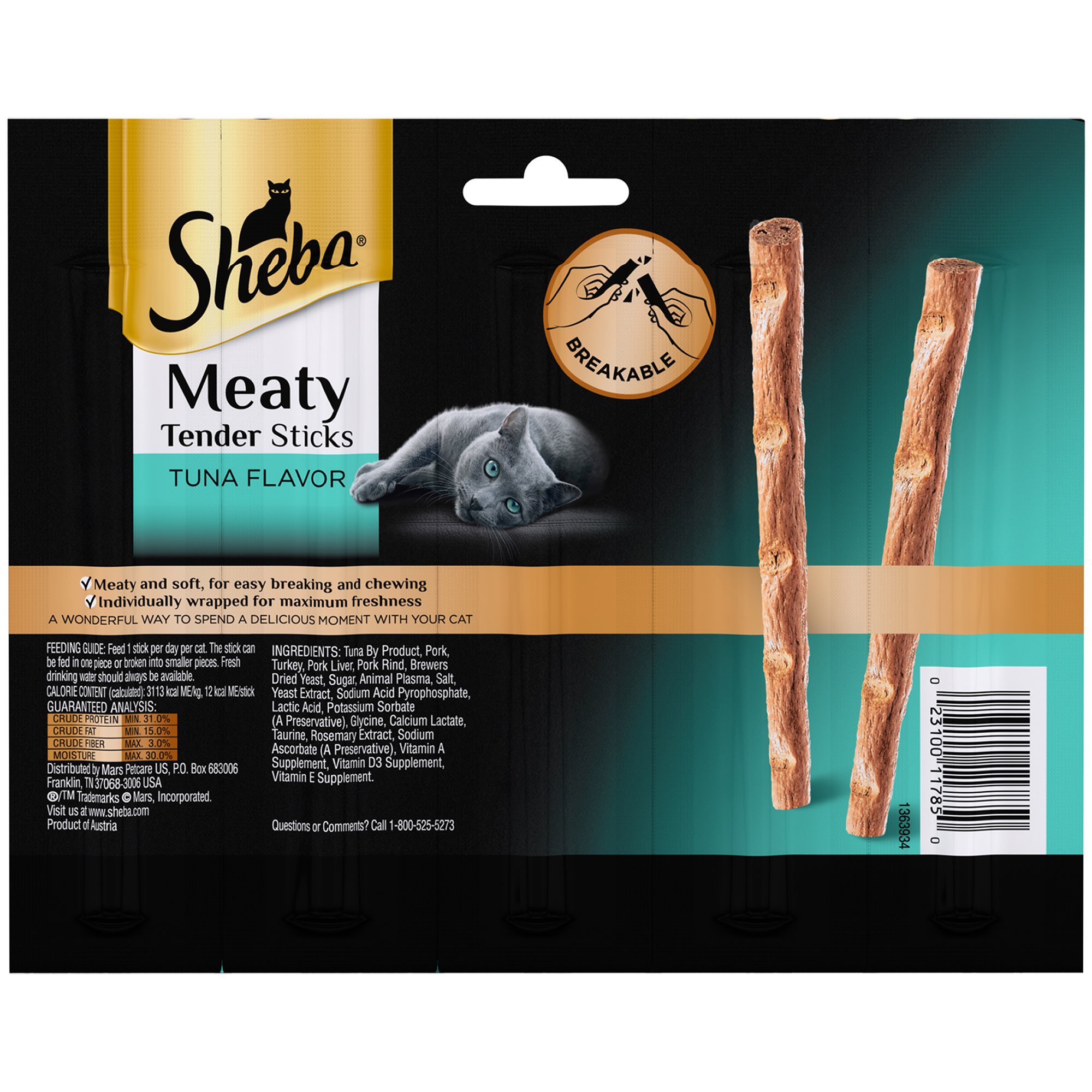 UPC 023100117850 product image for Sheba Meaty Tender Sticks Tuna Flavor Cat Treats, 0.7 oz. | upcitemdb.com