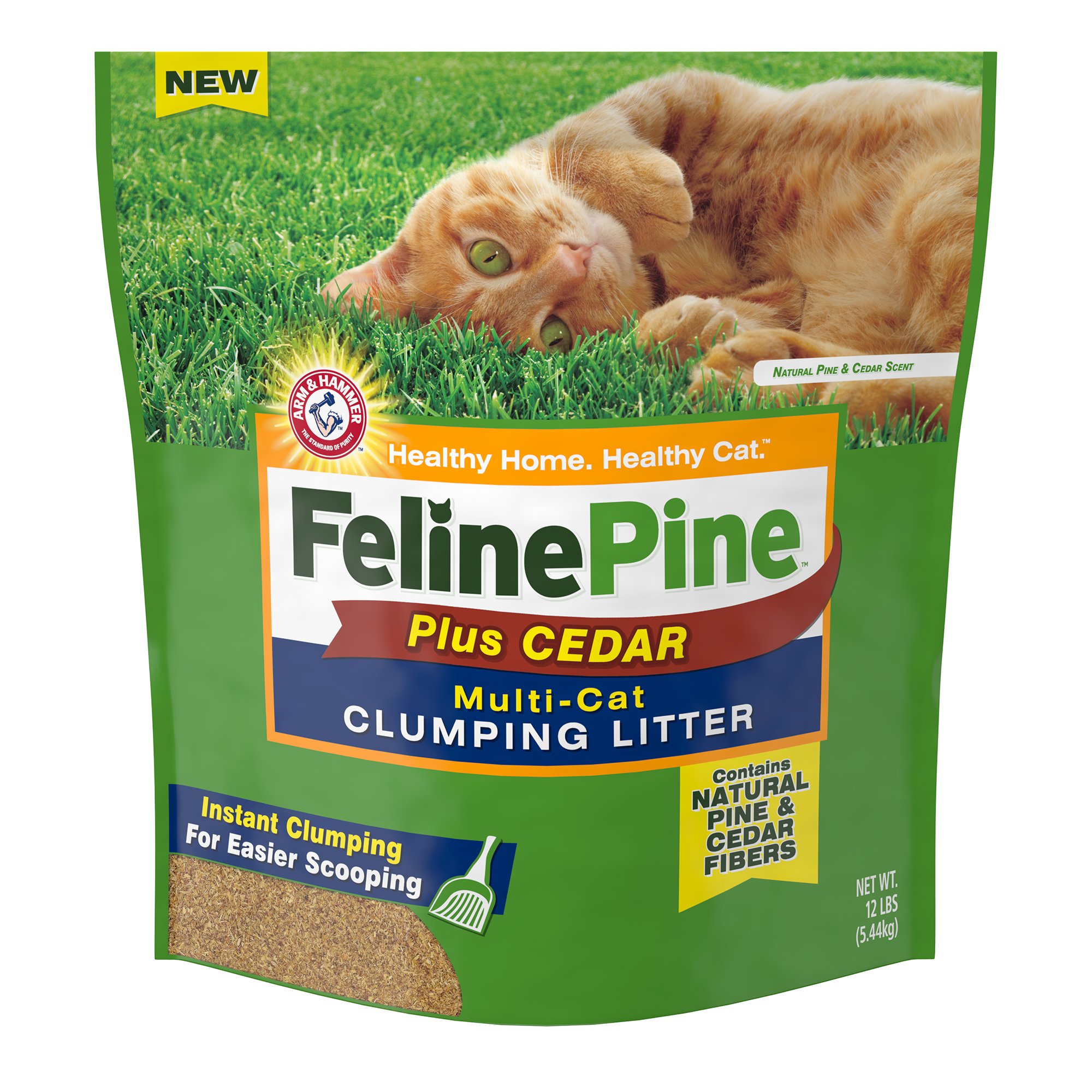 UPC 764375209412 Feline Pine Plus Cedar Natural Clumping Litter, 12