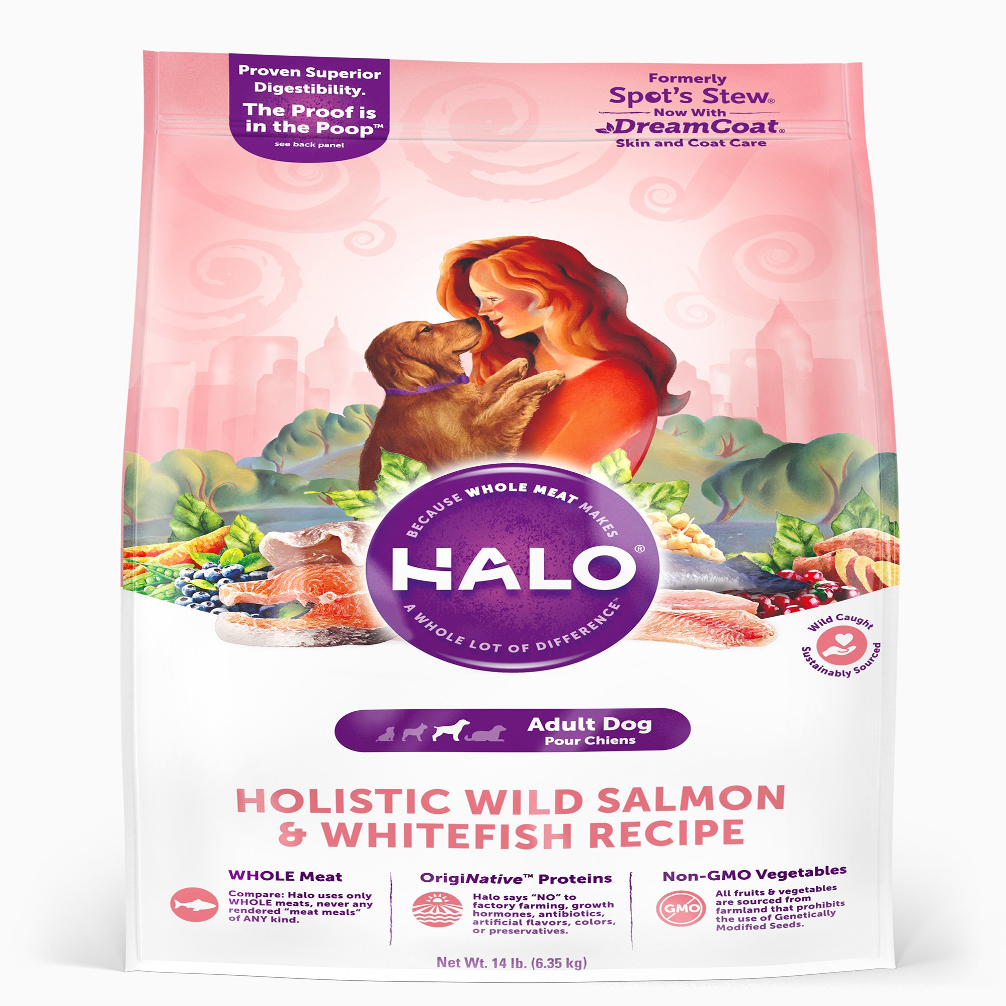 Halo Adult Holistic Wild Salmon & Whitefish Dry Dog Food Petco