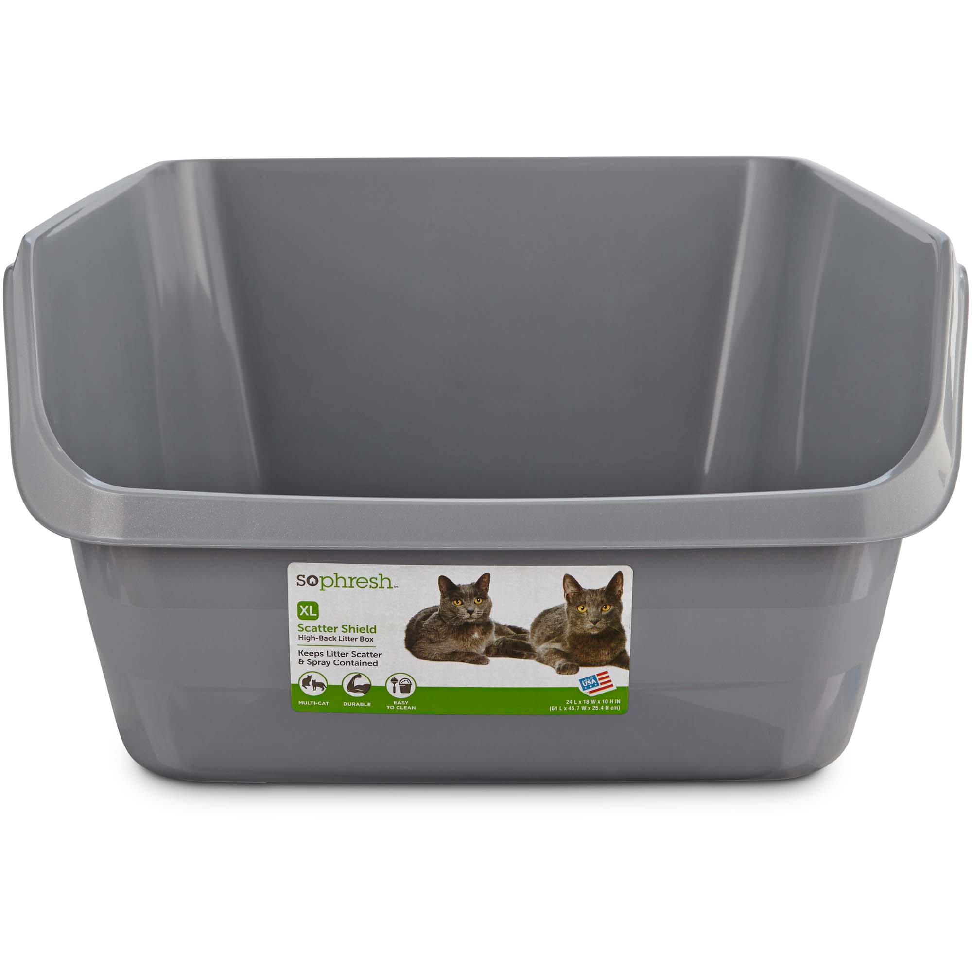 Clean Pet Cat Kitty Open Top Large Cats Litter Box with Shield and Scoop White