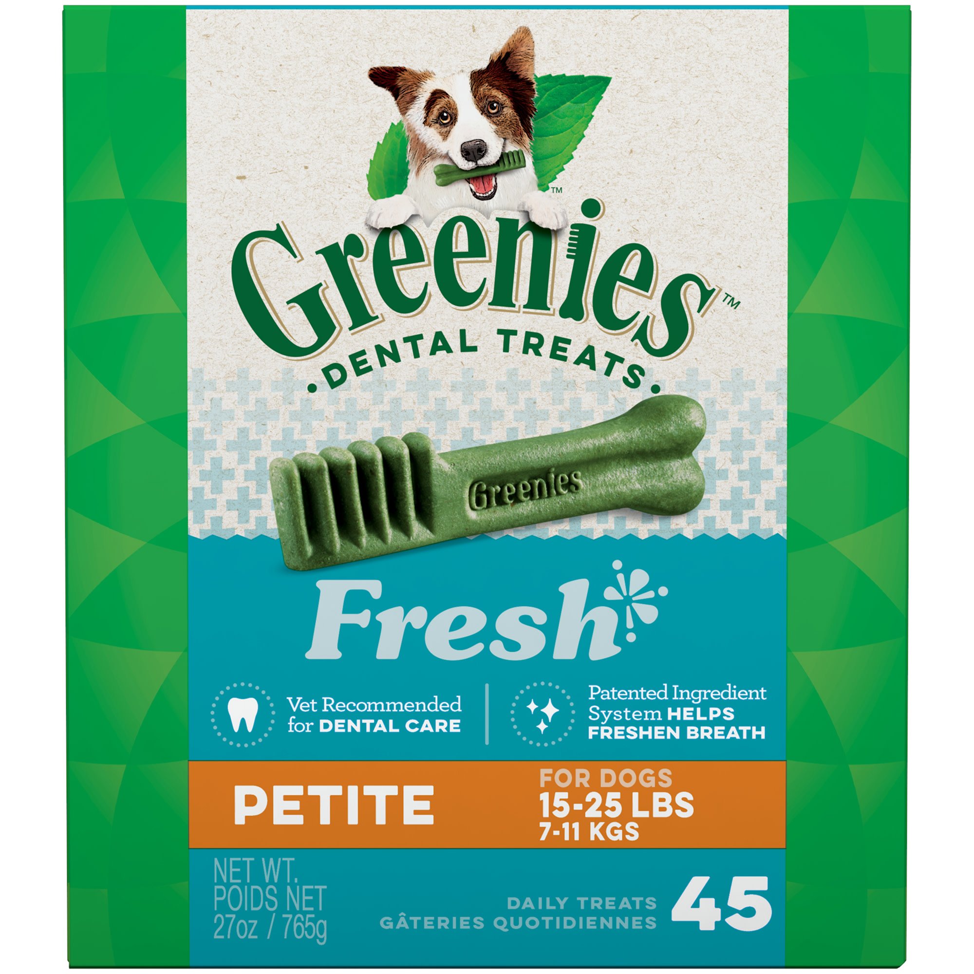 UPC 642863107061 product image for Greenies Fresh Petite Dental Dog Treats, 27 oz., Count of 45 | upcitemdb.com