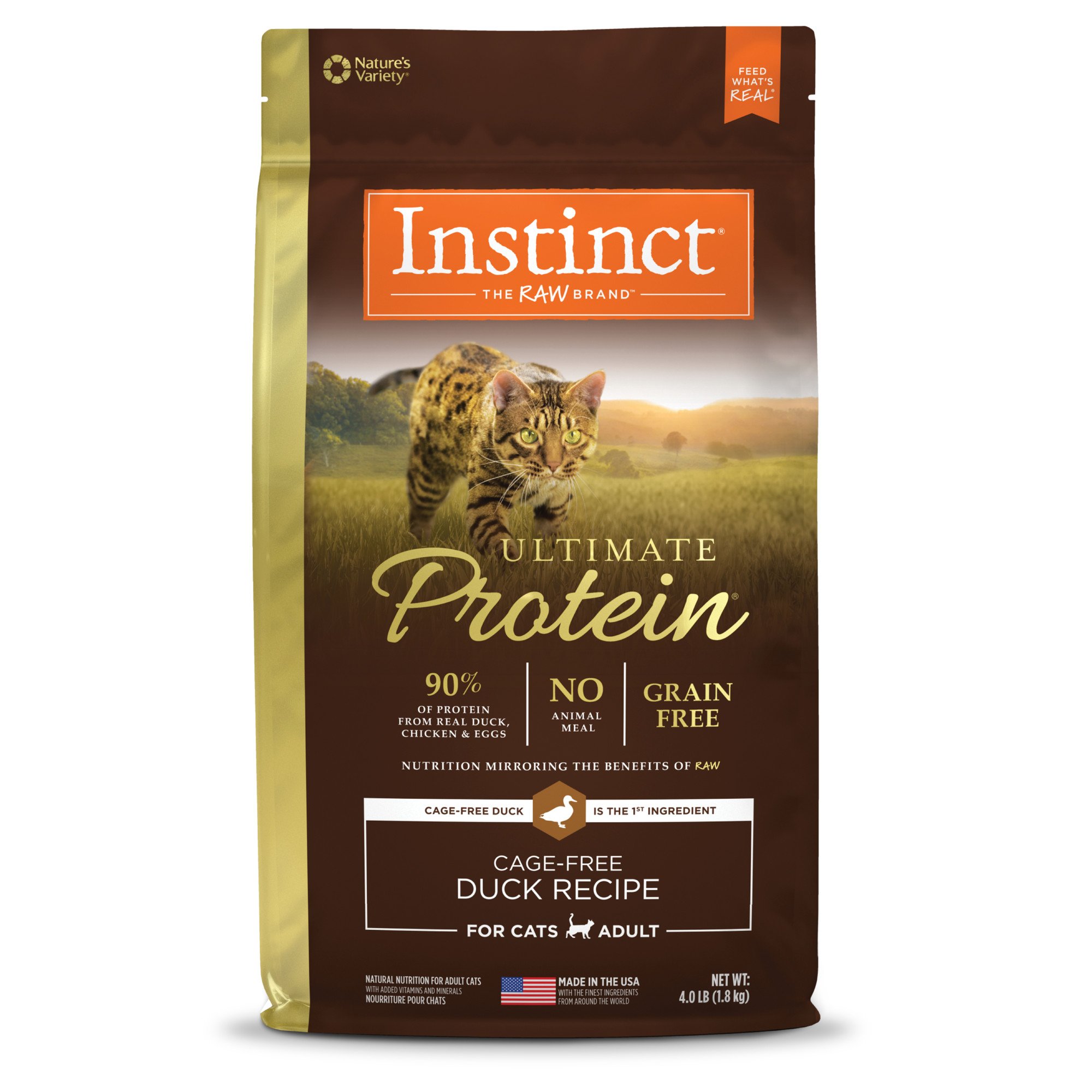 Instinct Ultimate Protein Grain Free Cage Free Duck Recipe Natural Dry