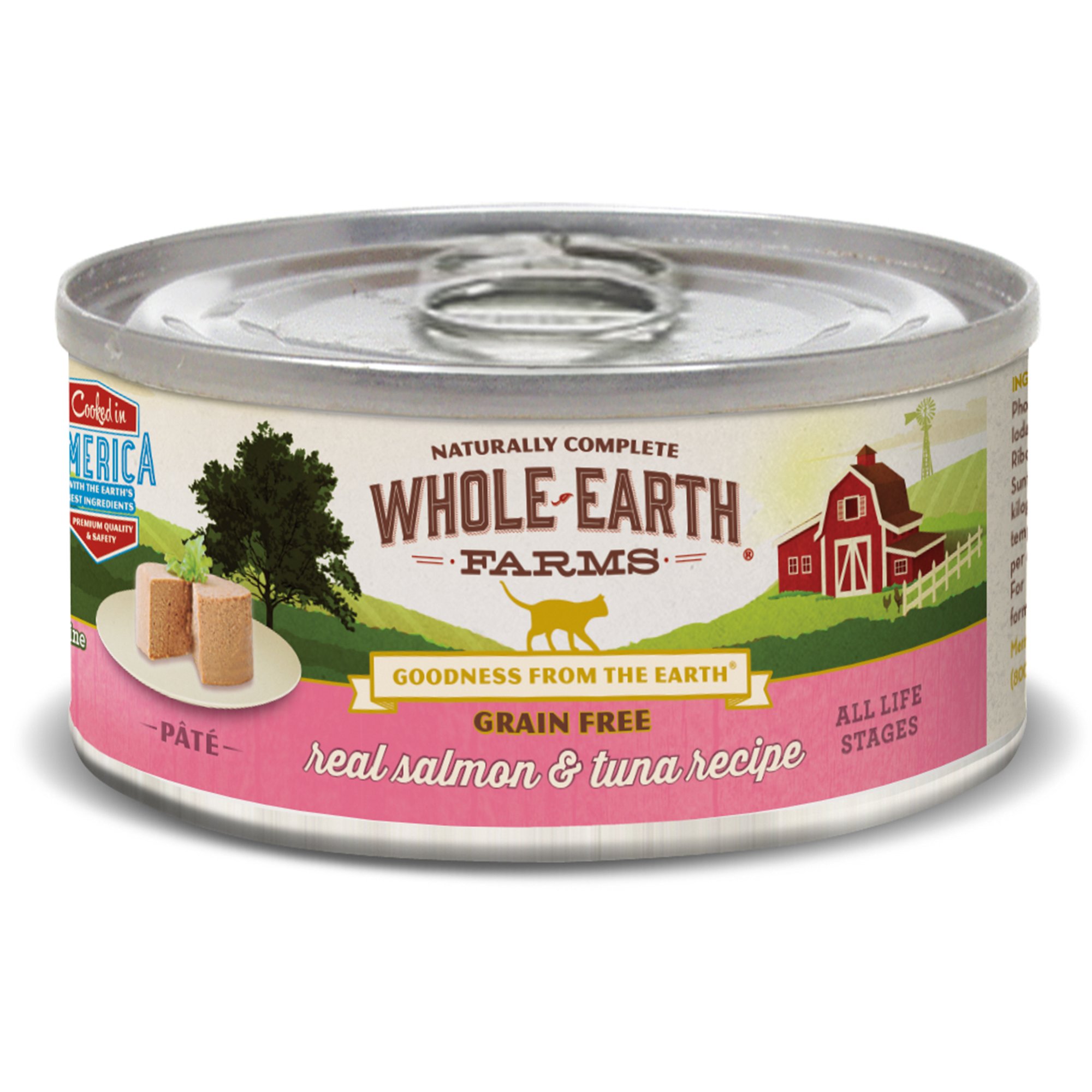 UPC 022808861119 product image for Whole Earth Farms Grain Free Real Salmon & Tuna Pate Cat Wet Food, 2.75 oz, Case | upcitemdb.com