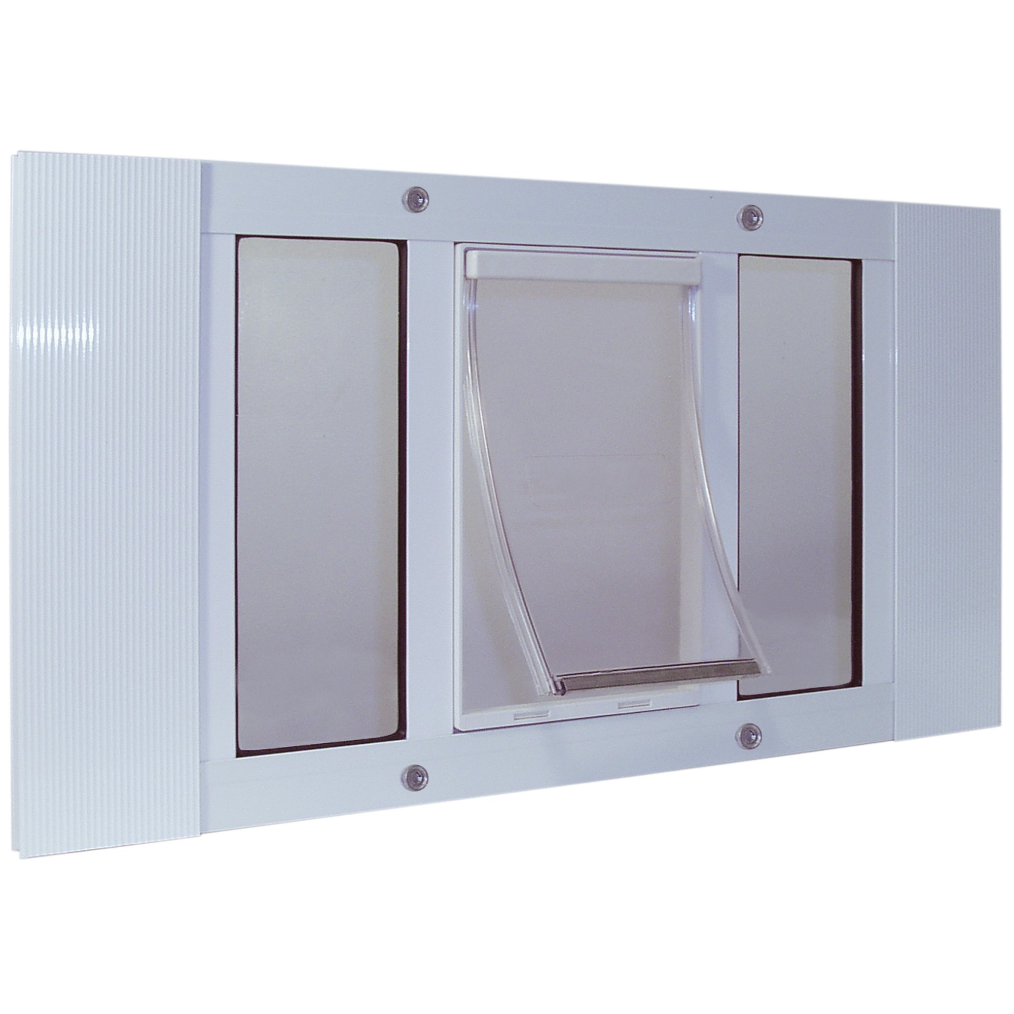 Perfect Pet 33 38 Sash Window Pet Door In White 16 625in X 1 625