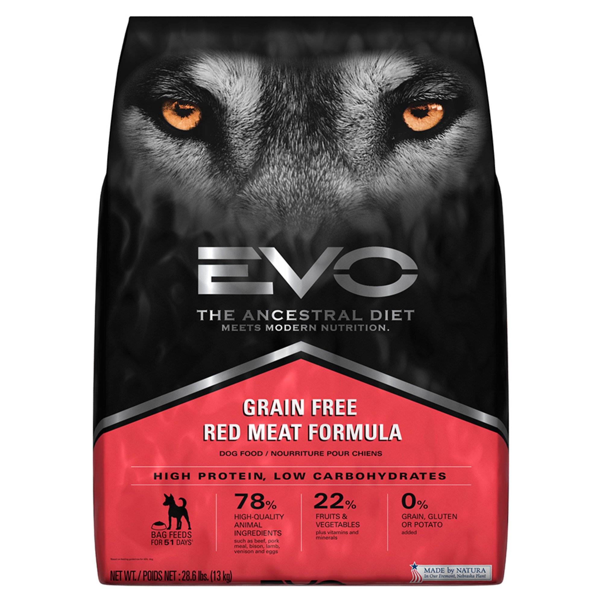UPC 751485126753 product image for EVO Grain Free Red Meat Large Bites Dry Dog Food, 28.6 lbs. | upcitemdb.com