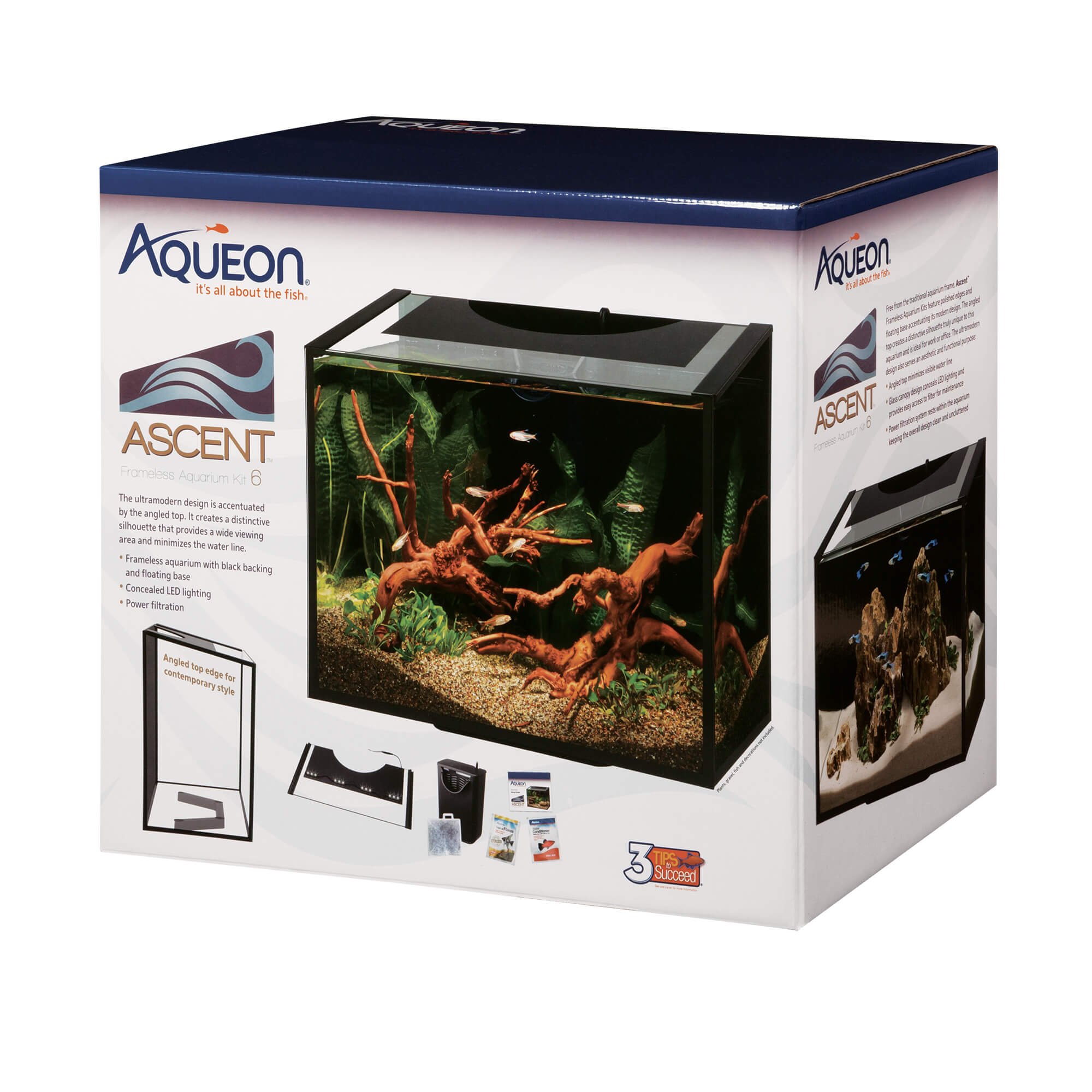 Aqueon Ascent Frameless LED Aquarium Kit, 10 Gallon | Petco