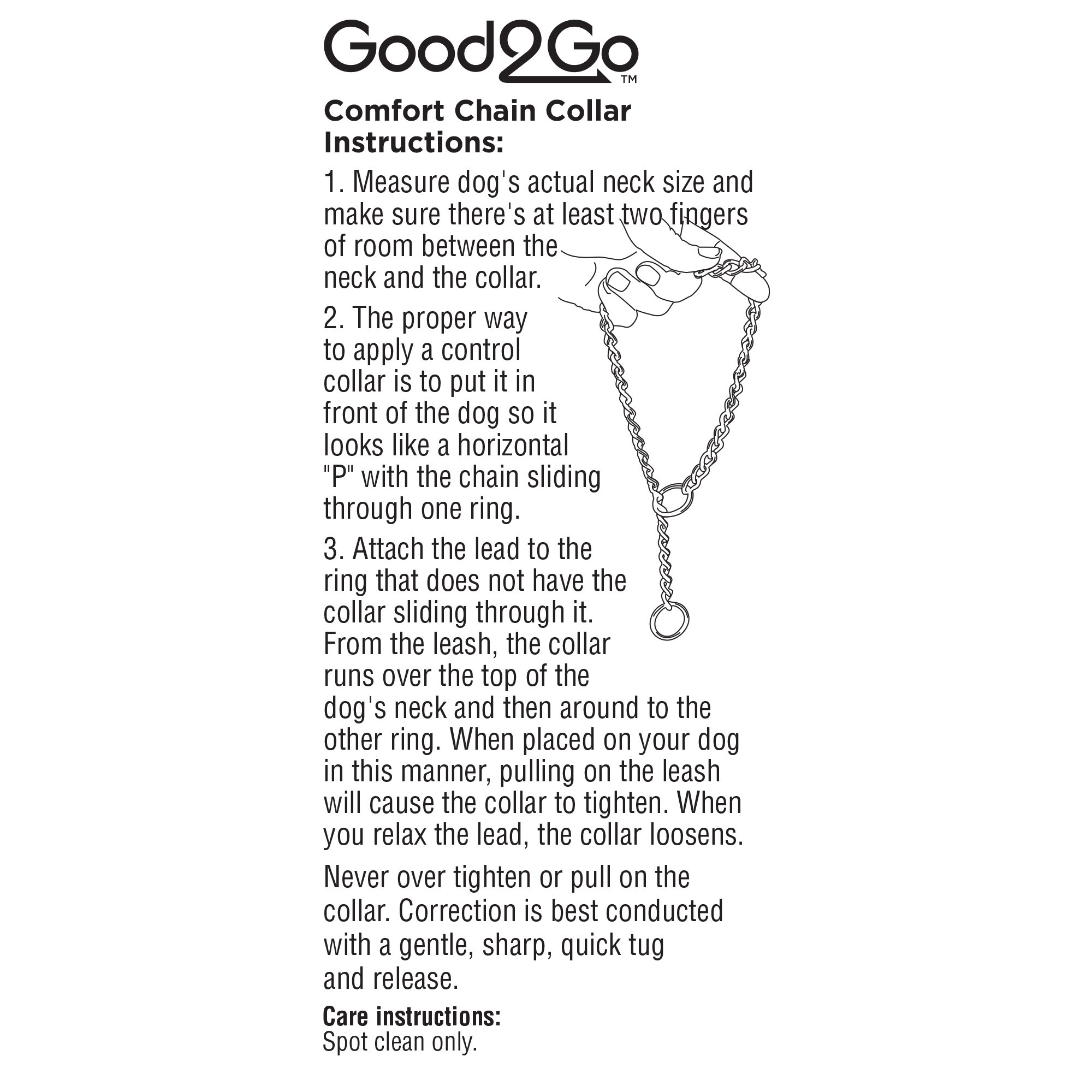 Good2go Black Comfort Chain Dog Collar X Large Petco