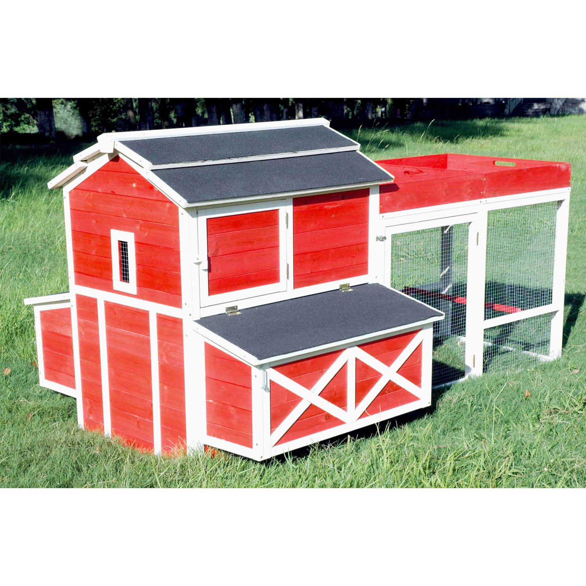 Merry Products Red Barn Chicken Coops With Roof Top Planter Petco