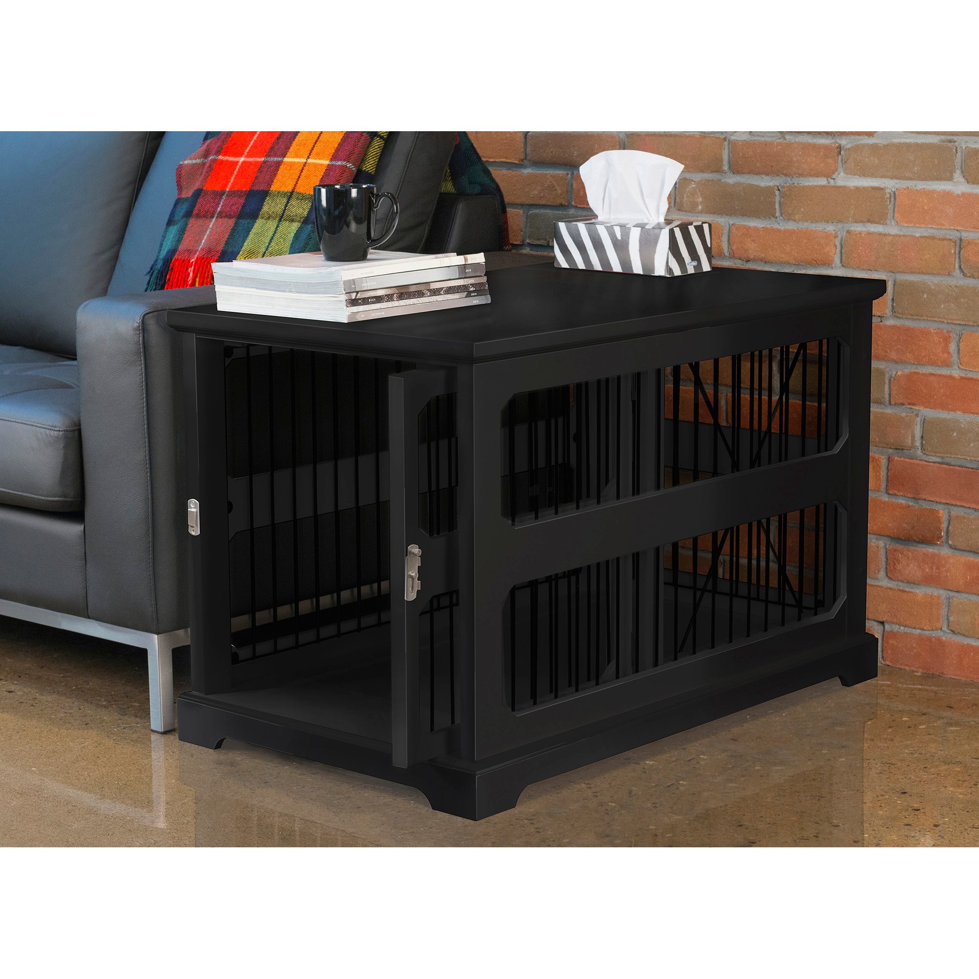 Zoovilla Slide Aside Crate And End Table In Black 35 43 L X 21 65 W X 23 5 H