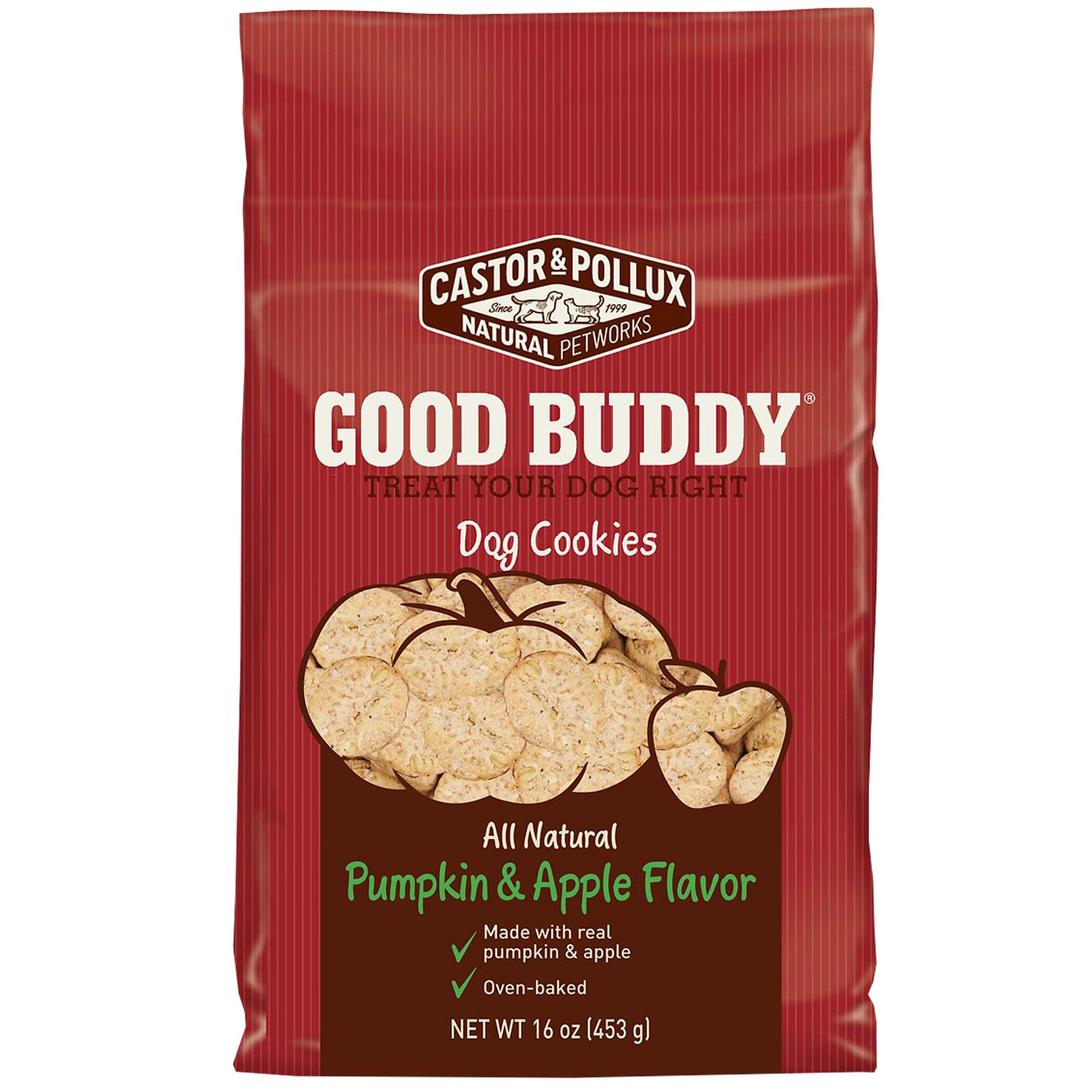 UPC 780872068987 product image for Castor & Pollux Pumpkin & Apple Flavor Cookies Dog Treats, 16 oz. bag | upcitemdb.com