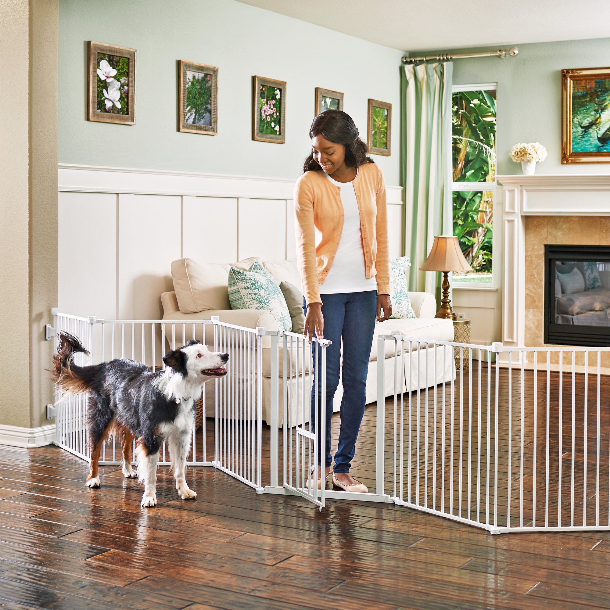 You Me Convertible Walk Thru Pet Gate And Play Yard 144 W X 28