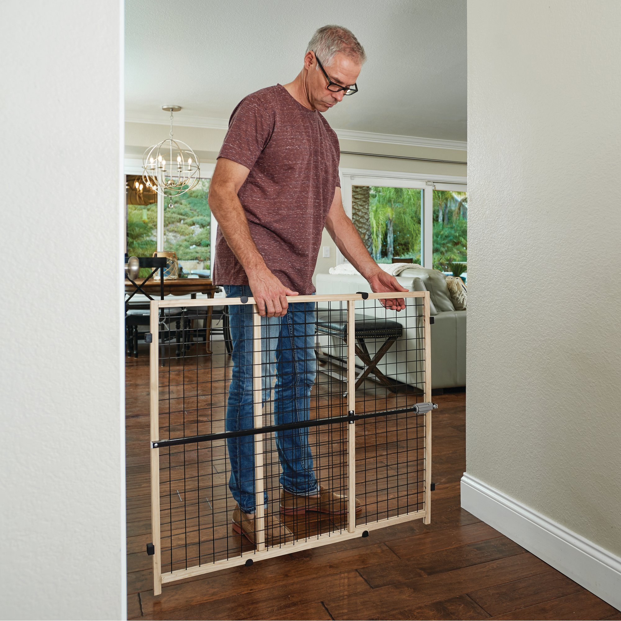 You Me Easy Fit Wooden Expandable Pet Gate 30 50 W X 32 H