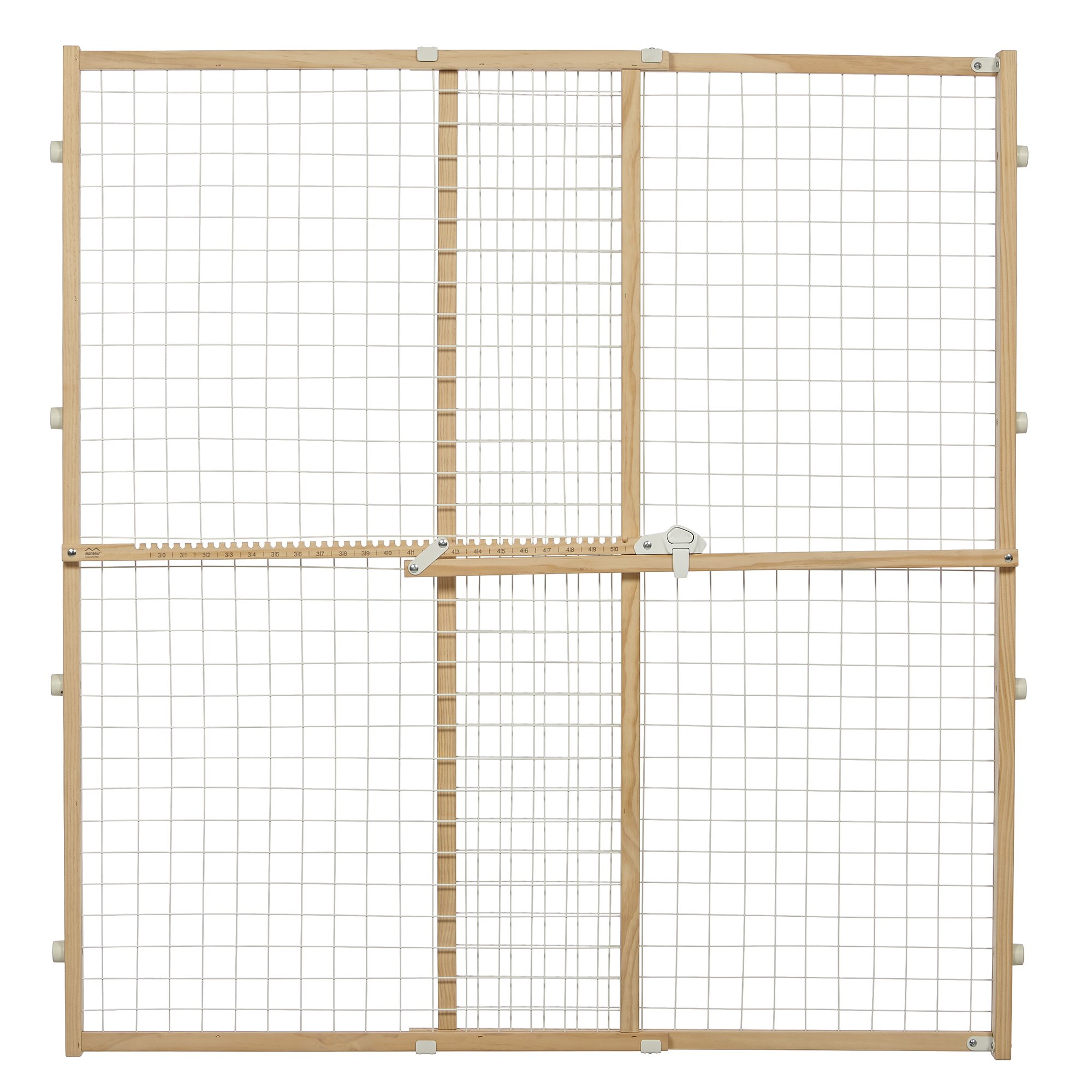 Midwest Wire Mesh Pet Safety Gate for Dogs, 44"H, Large - X-Tall, Natural Wood