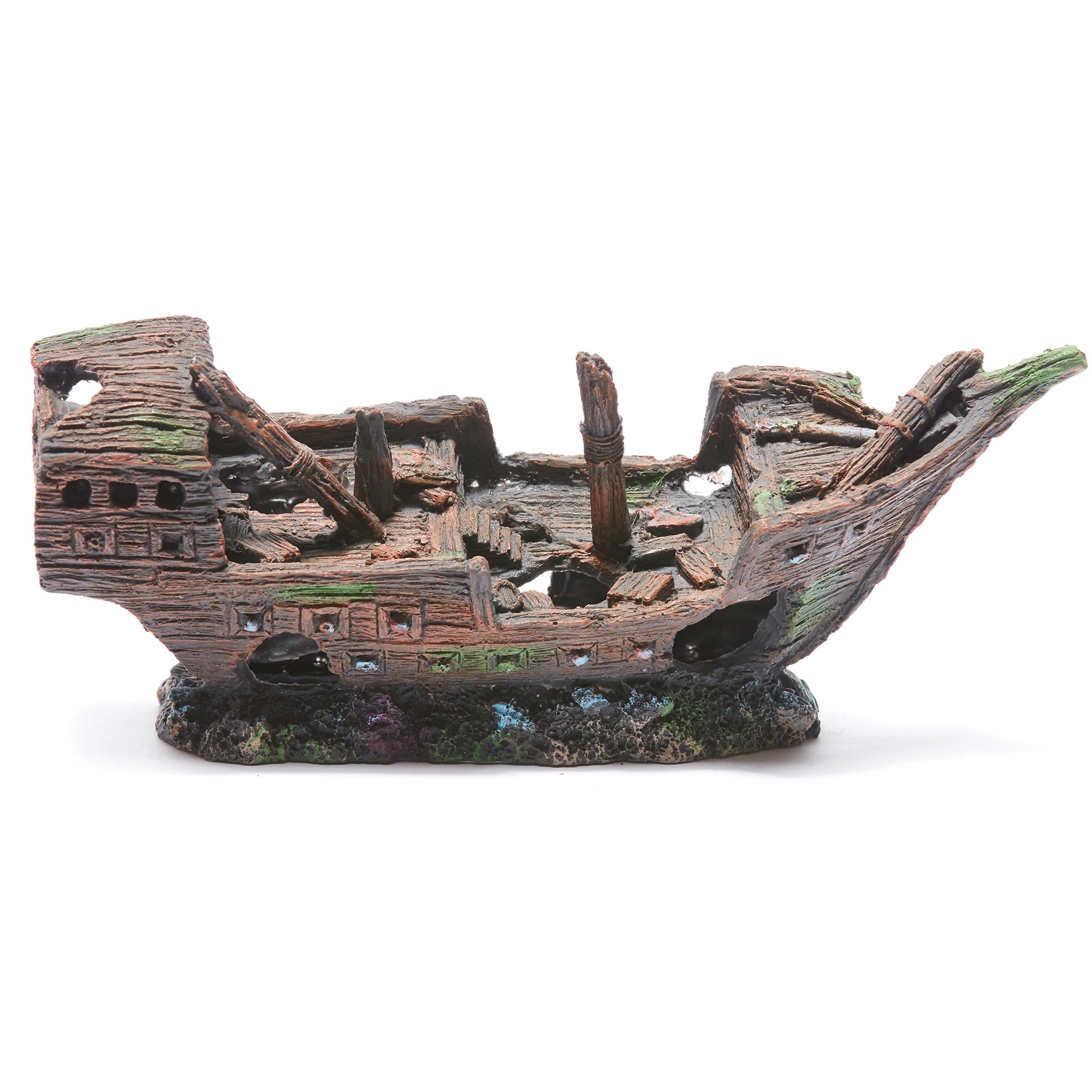 R J Enterprises Sunken Ship Aquarium Decoration Large