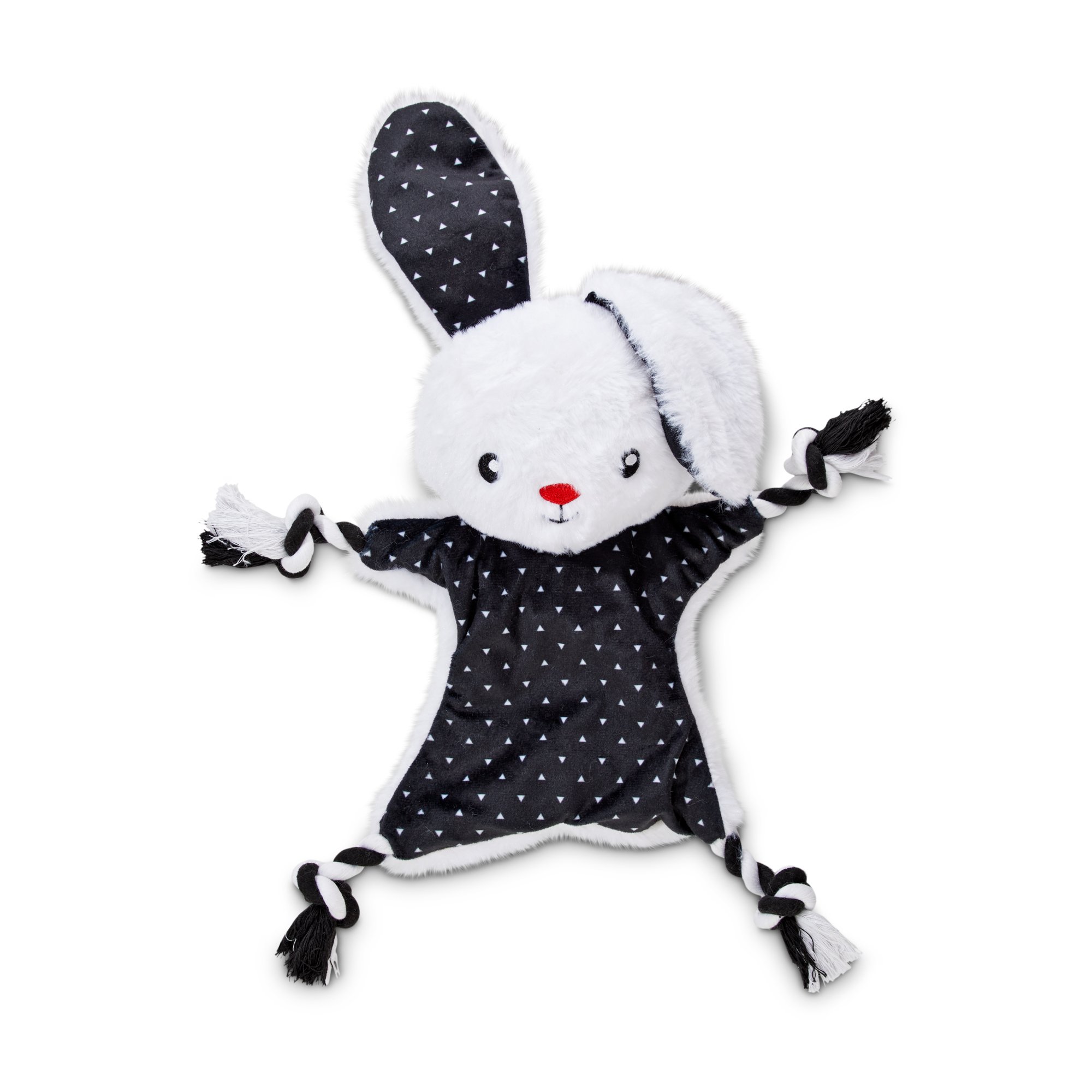 Bond Co Black And White Super Star Bunny Rope Dog Toy Large