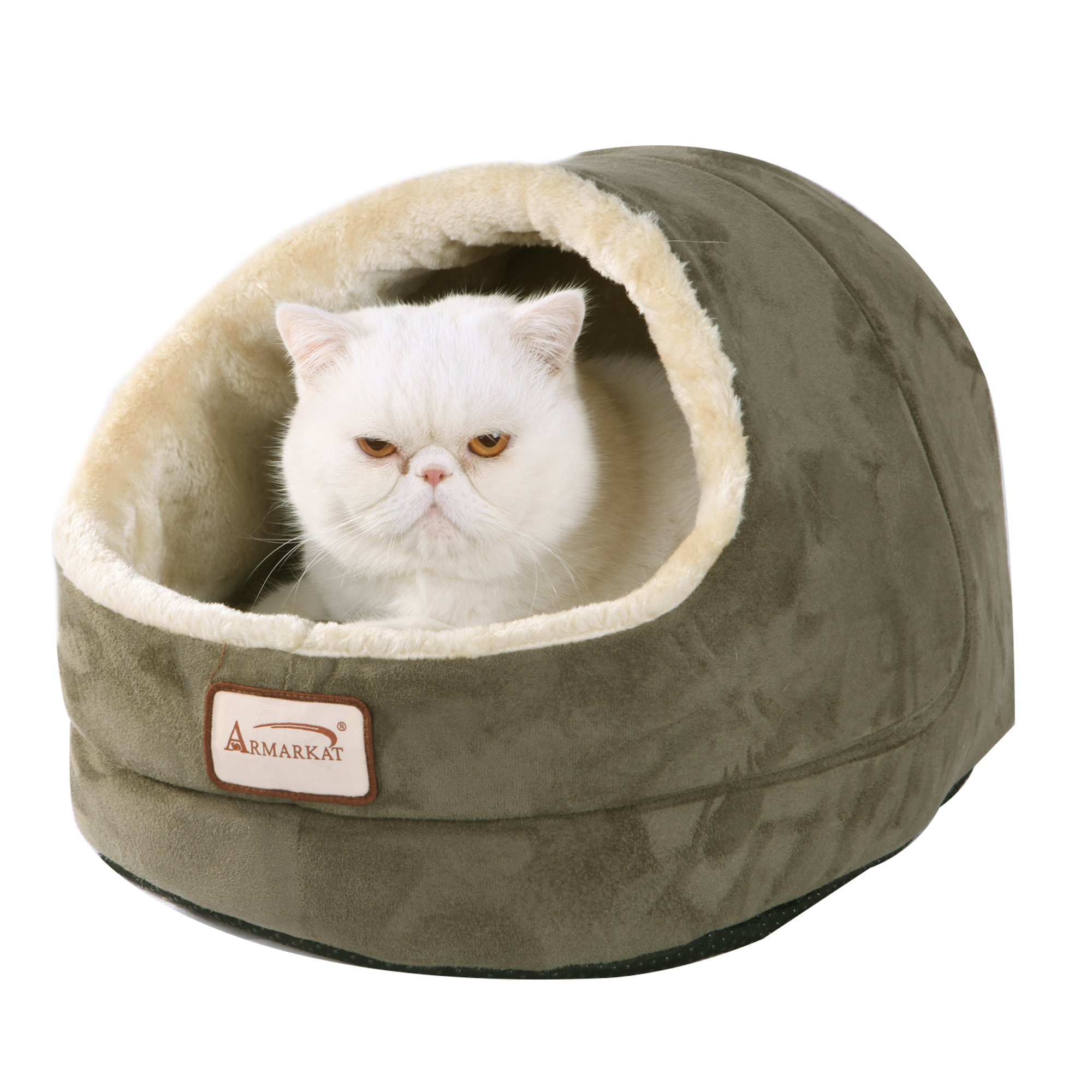 Armarkat Hideaway Cat Bed In Sage Green 20 L X 14 W Beds Pet Supplies Worldenergy Ae