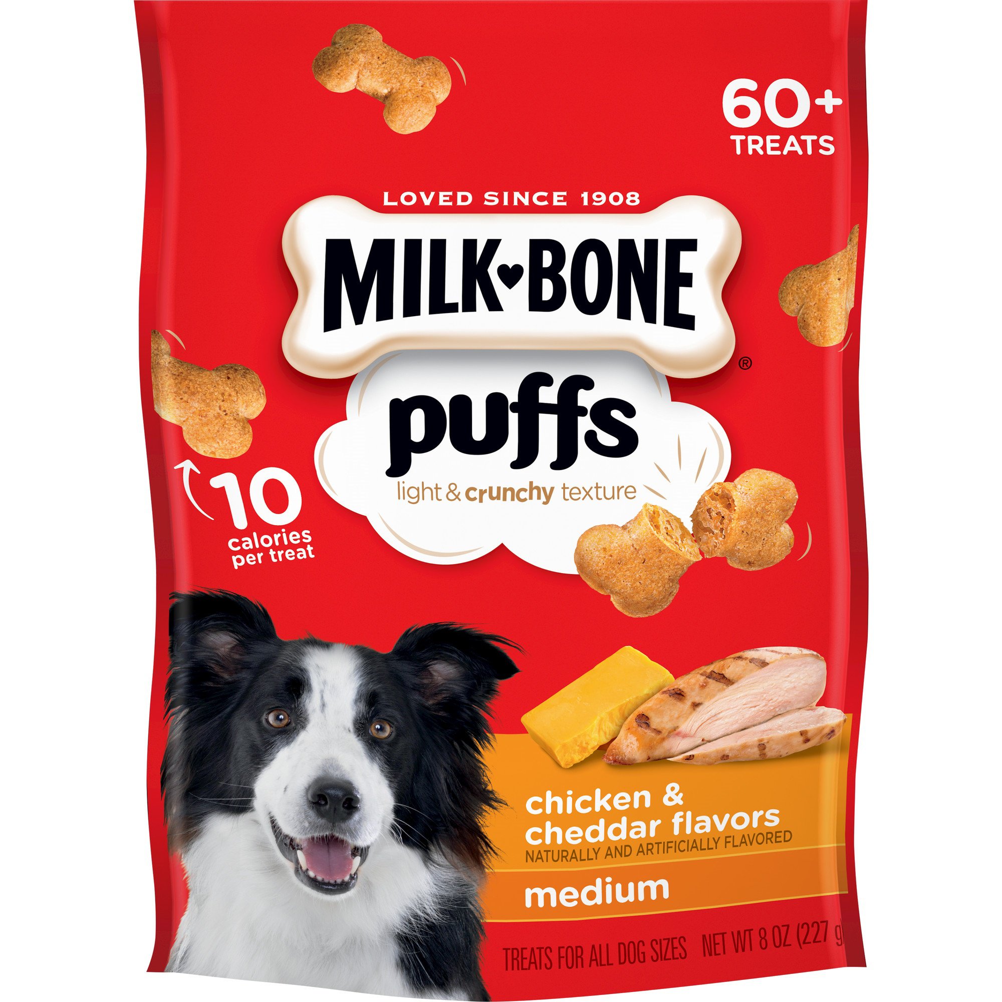 UPC 079100993529 product image for Milk-Bone Medium Puffs Chicken & Cheddar Flavors Dog Treats, 8 oz. | upcitemdb.com