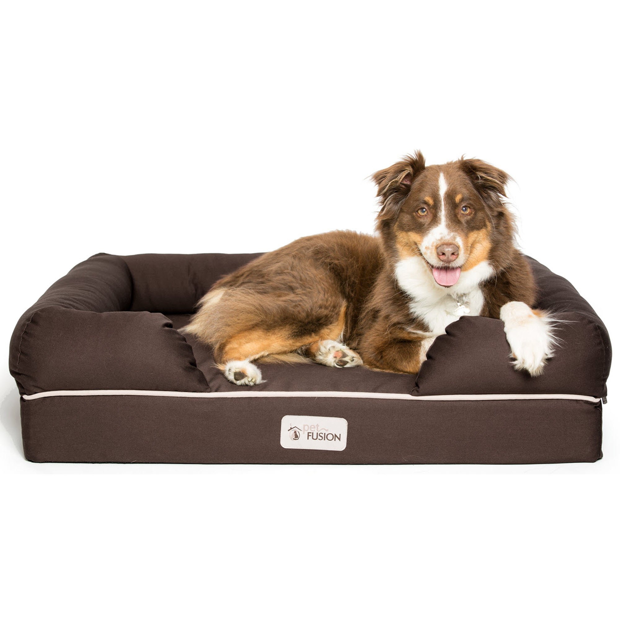 PetFusion Ultimate Dog Lounge & Bed. (Large Brown, 36 x 28 x 9.5"). Premium Edition w/ Solid 4" Memory Foam