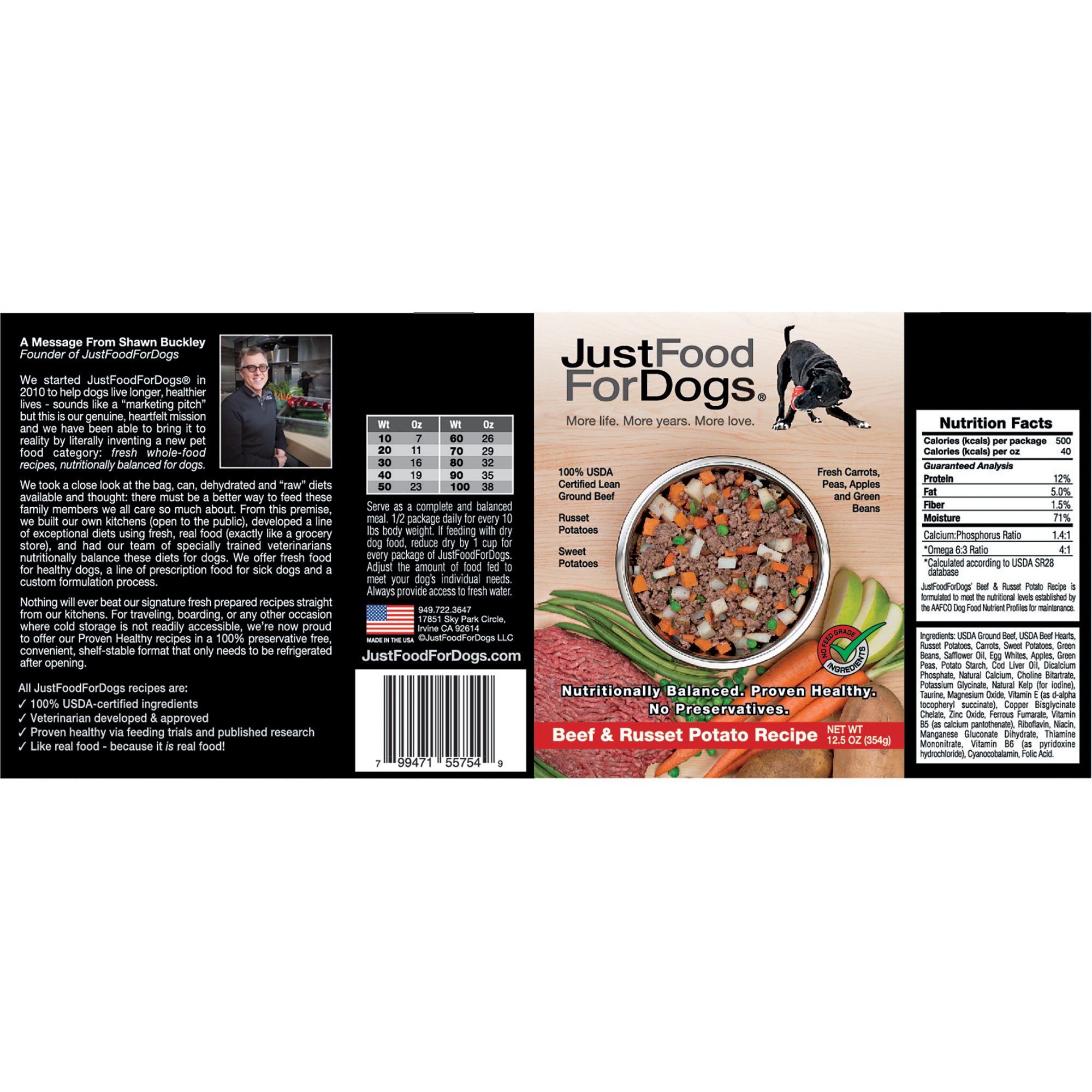 Justfoodfordogs Pantry Fresh Beef And Russet Potato Dog Food 12 5