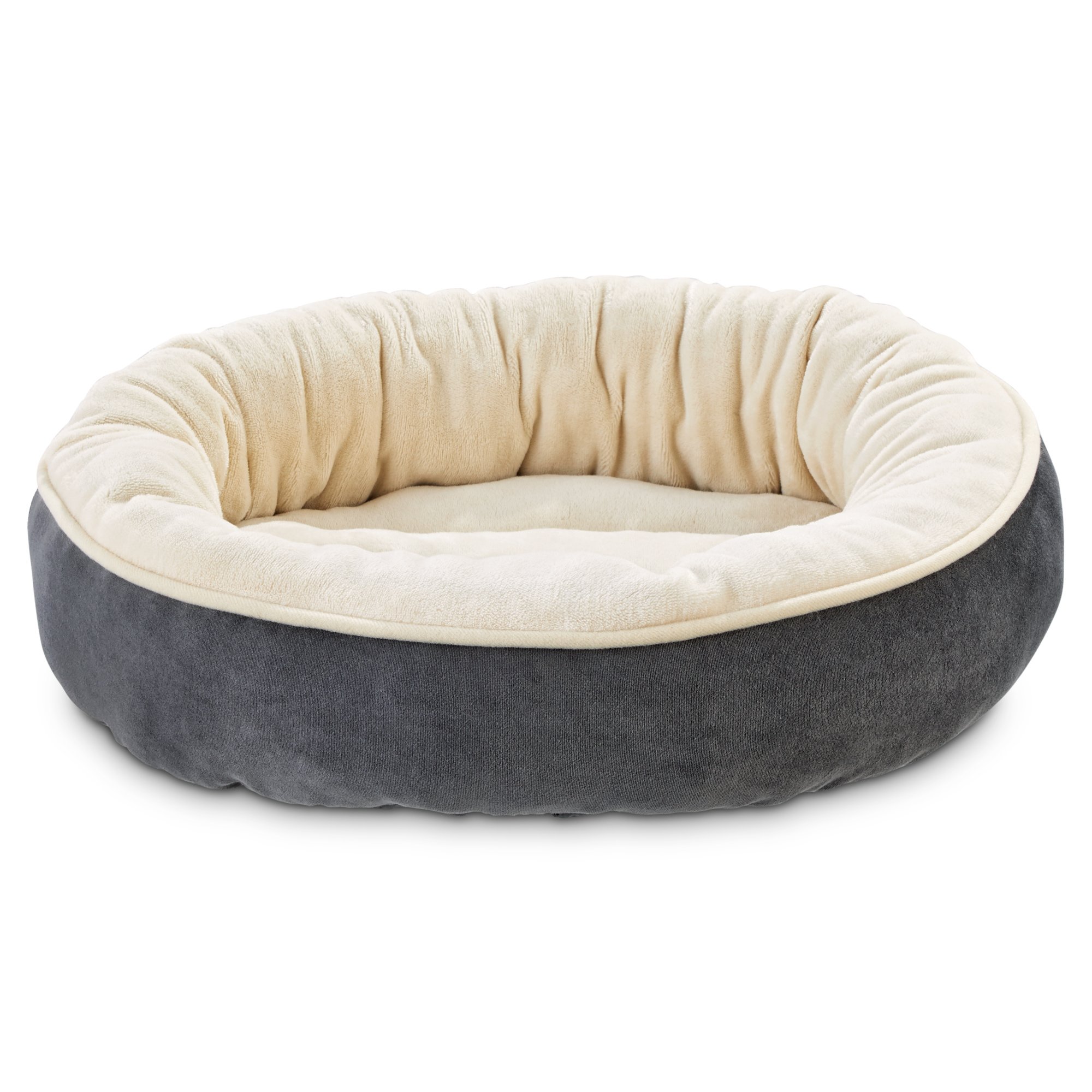 round bolster dog bed