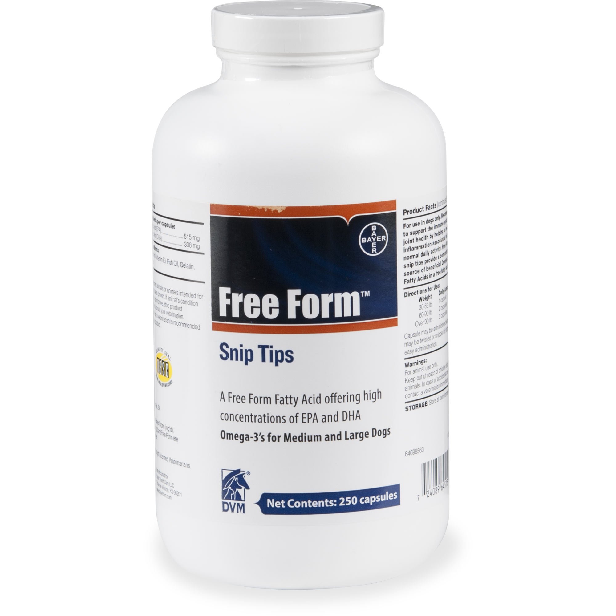 (Exp:08/2025)Bayer Free Form Snip Tips Omega-3 250 Count Gel Capsules