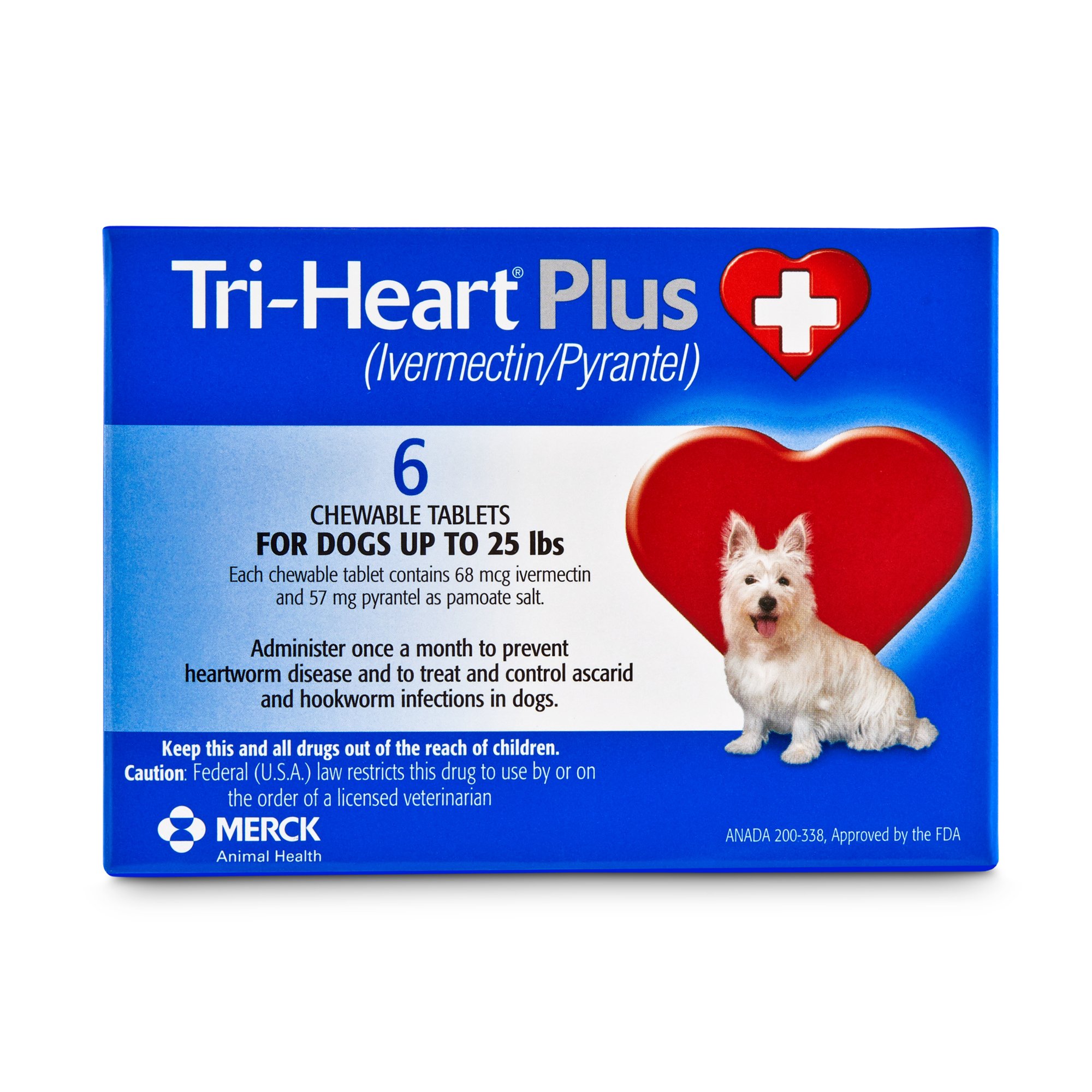 Tri Heart Plus Chewable Tablets For Dogs 1 To 25 Lbs 6 Pack