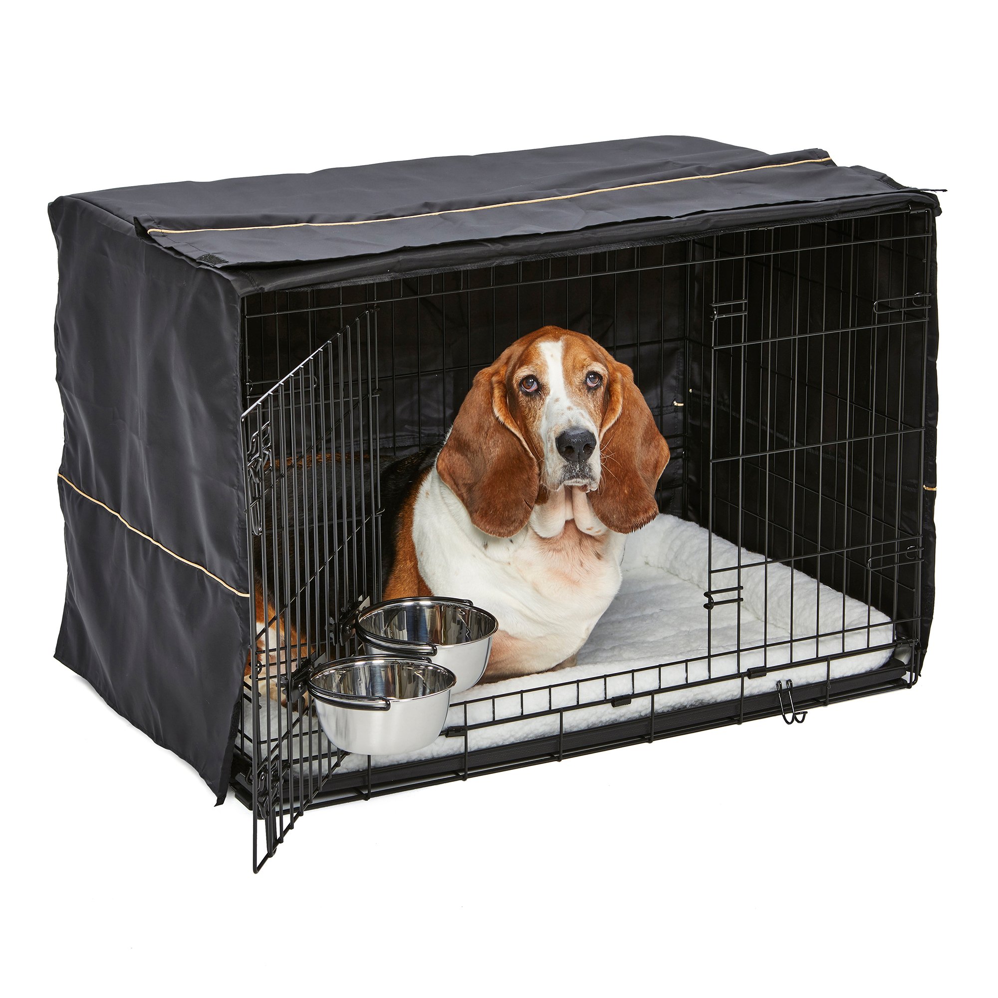 Midwest iCrate Double Door Starter Kit for Dogs, 36" L X 23.25" W X 24.75" H, Large