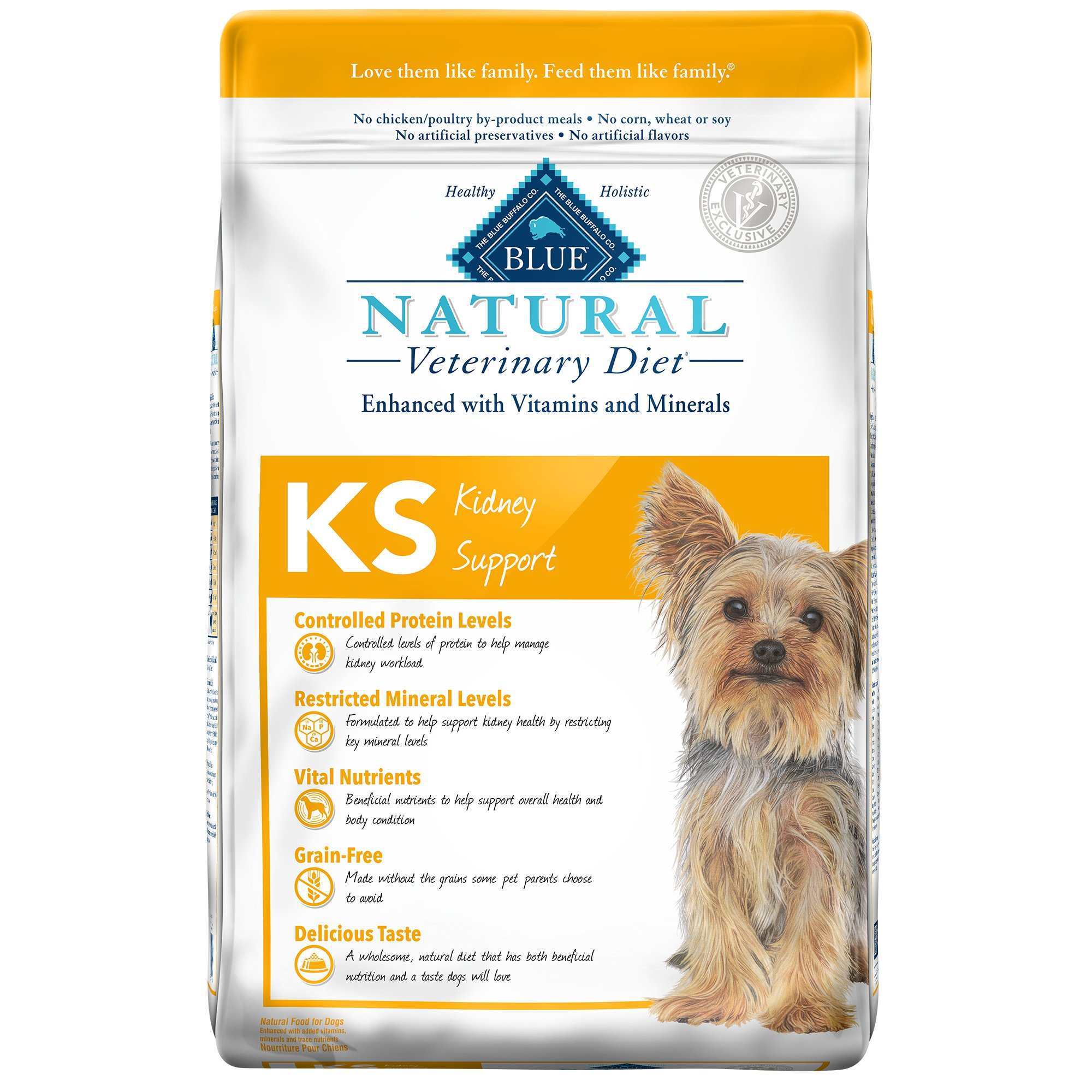 Blue Buffalo Blue Natural Veterinary Diet Ks Kidney Support Dry Dog Food 22 Lbs