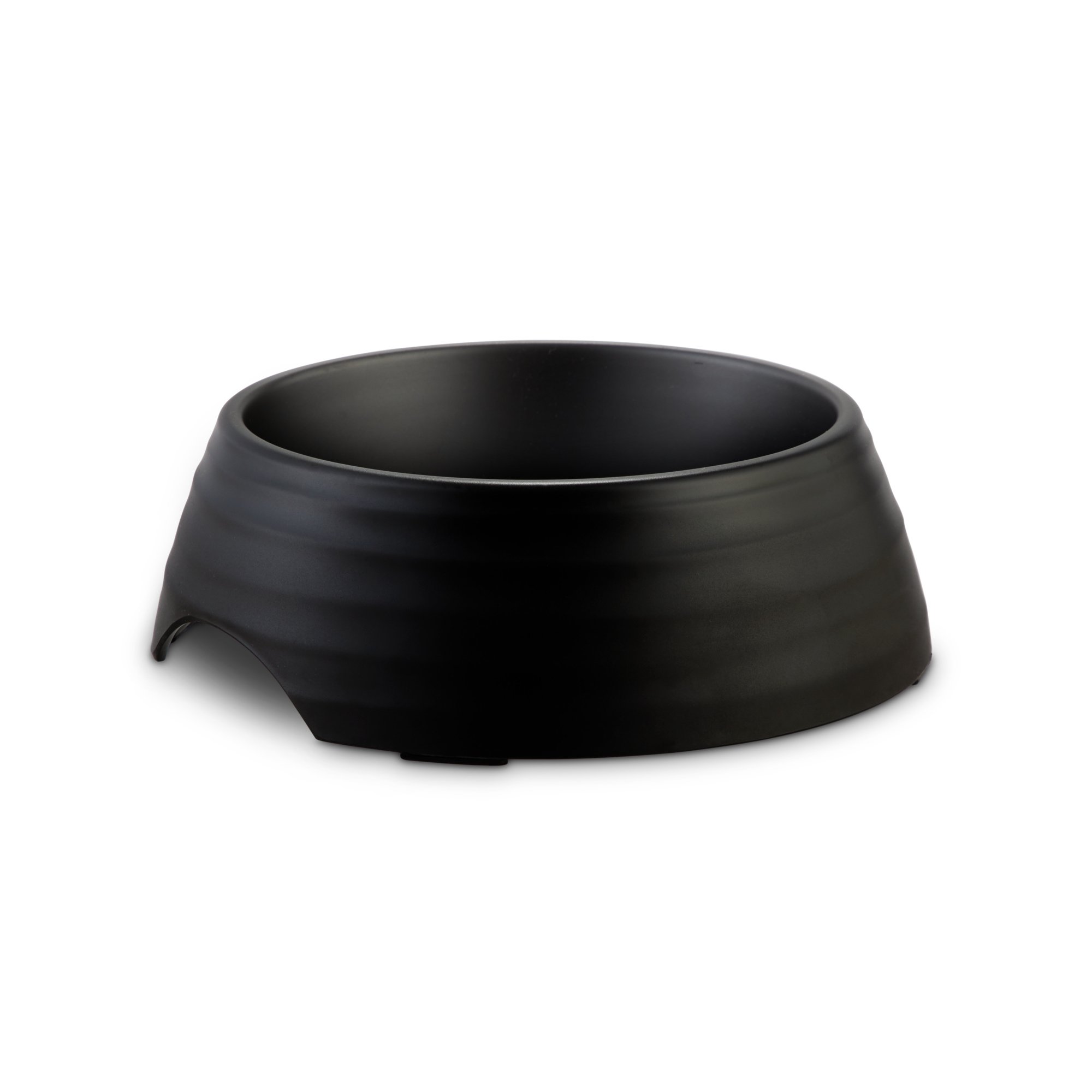 Harmony Black Rippled Skid Resistant Melamine Dog Bowl Base 1 75