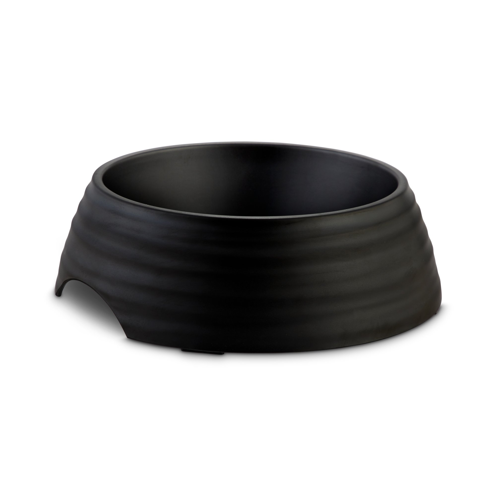 Harmony Black Rippled Skid Resistant Melamine Dog Bowl Base 3