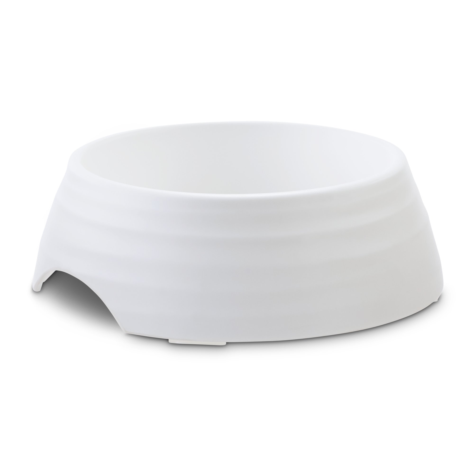 Harmony White Rippled Skid Resistant Melamine Dog Bowl Base 7