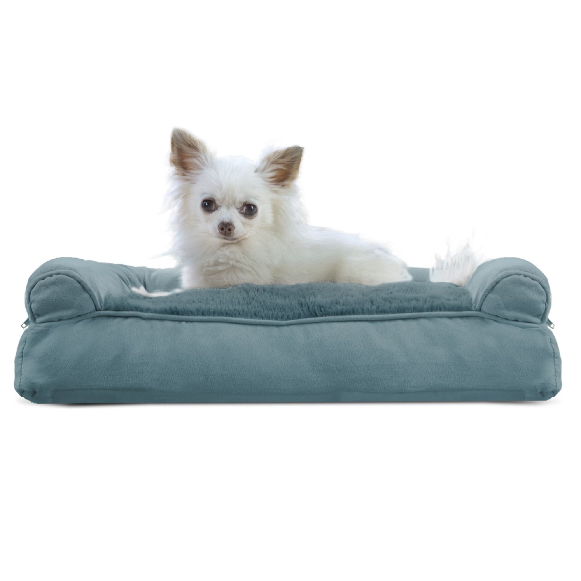 Furhaven Plush Suede Pillow Sofa Dog Bed Deep Pool 20 L X 15
