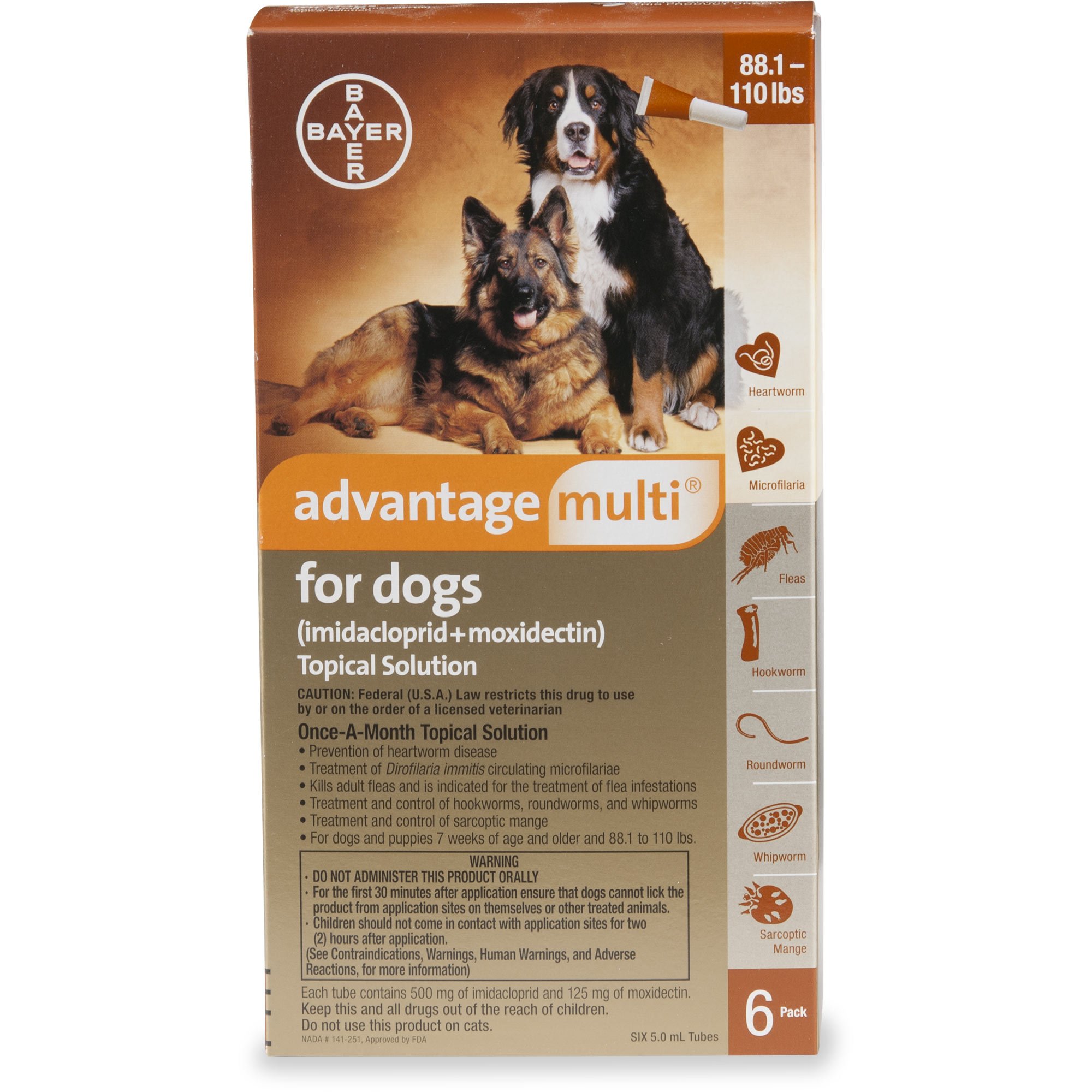 Advantage Multi Topical Solution For Dogs 881 To 110 Lbs 6 Pack